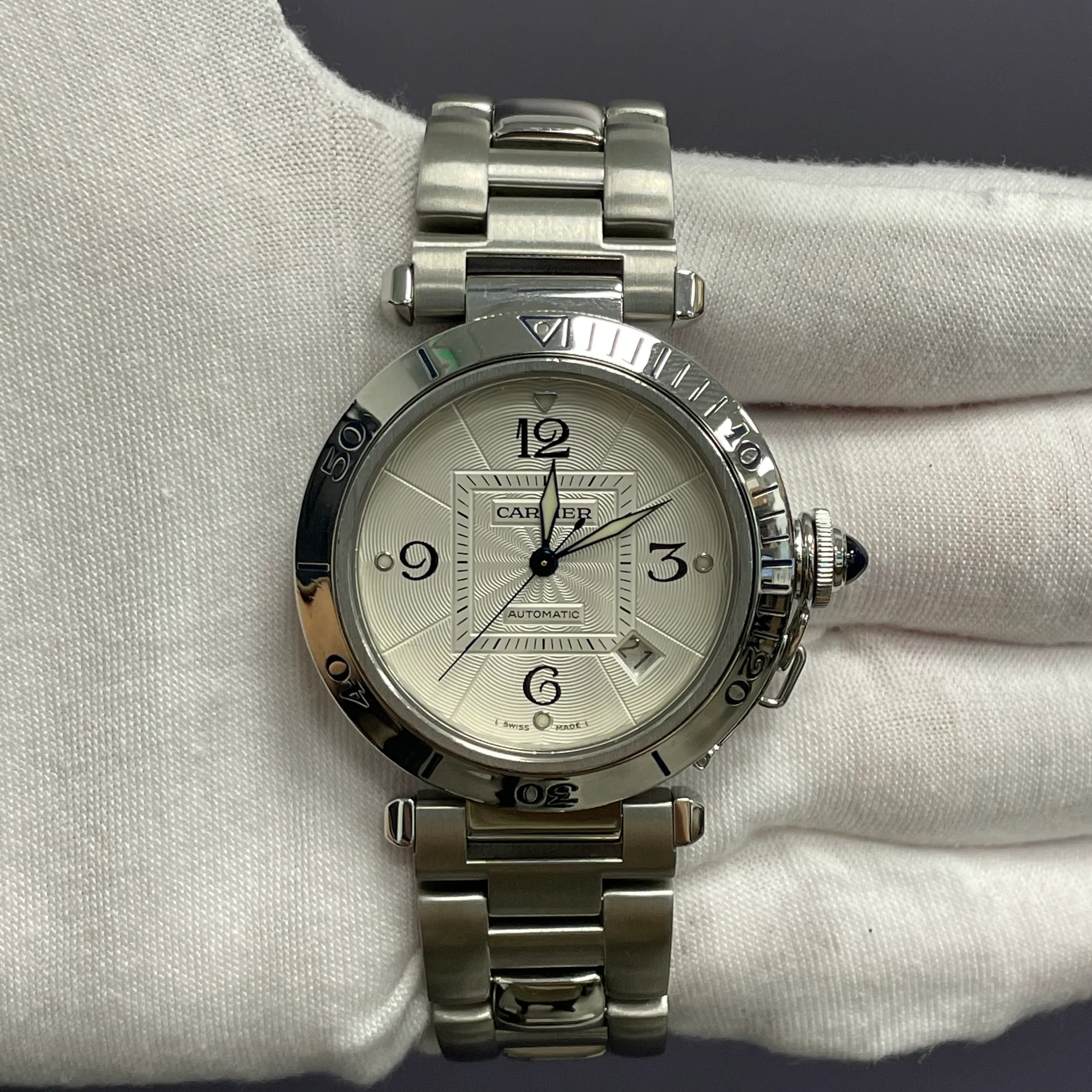 Cartier Pasha De Cartier 38mm White Dial Watch Ref# 2378 - Image 2