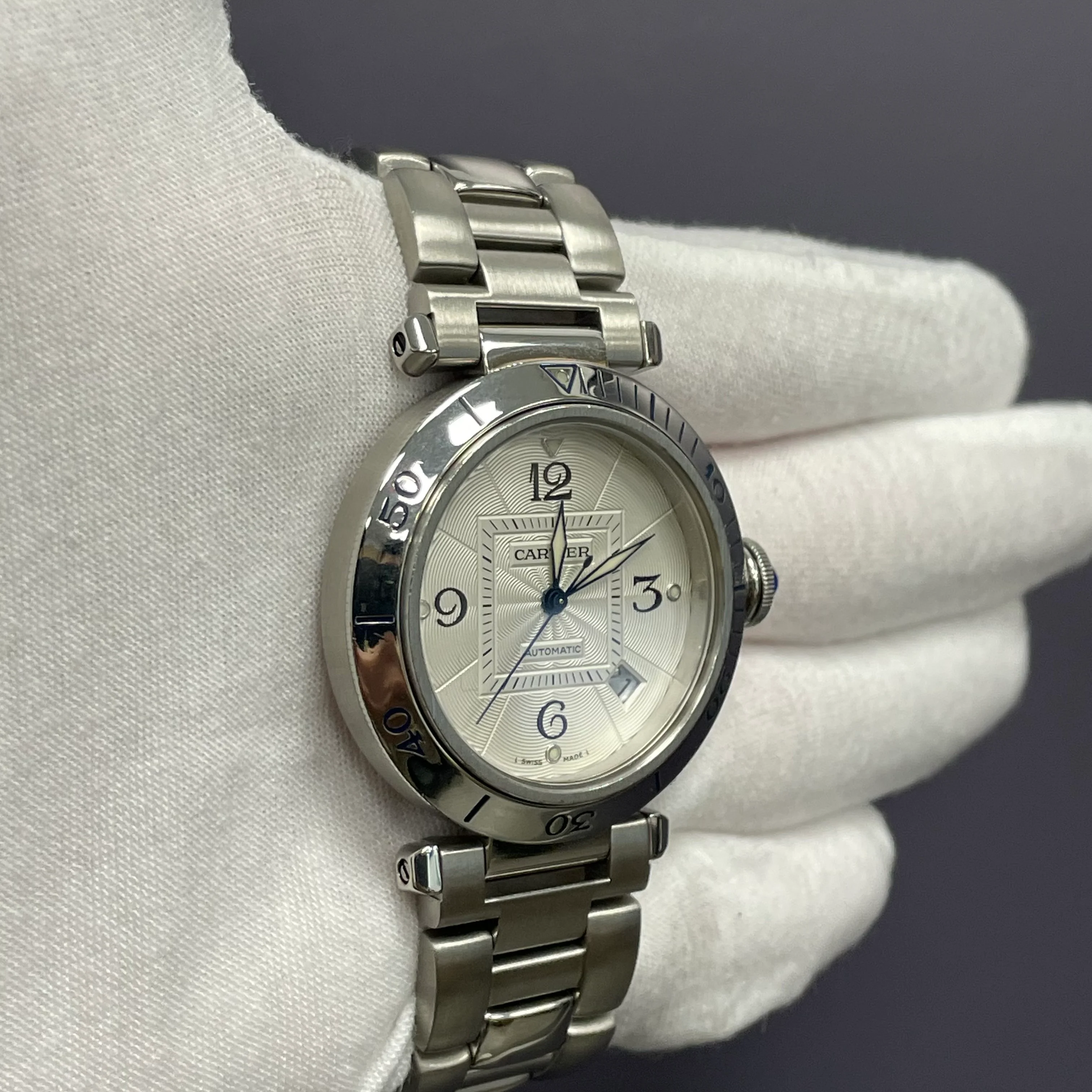 Cartier Pasha De Cartier 38mm White Dial Watch Ref# 2378 - Image 3