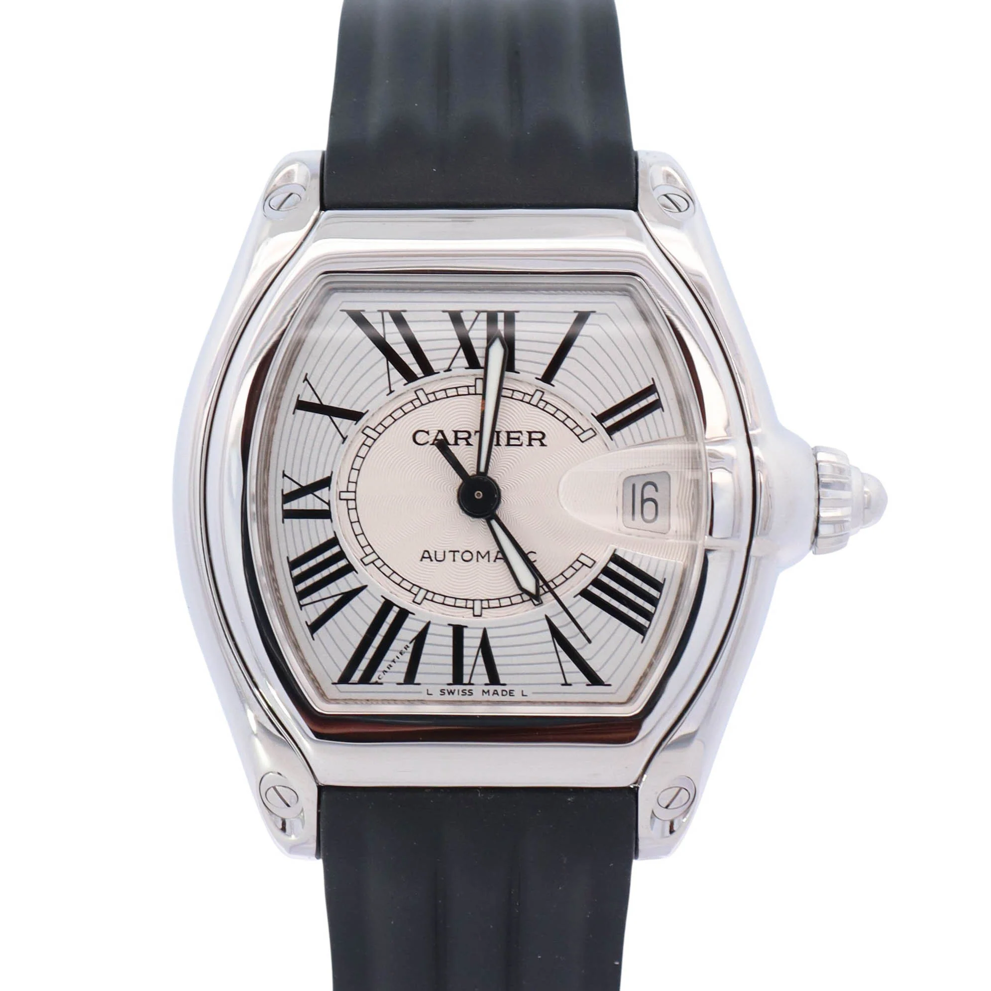 Cartier Roadster 35mm Silver Dial Watch Ref# W62025V3