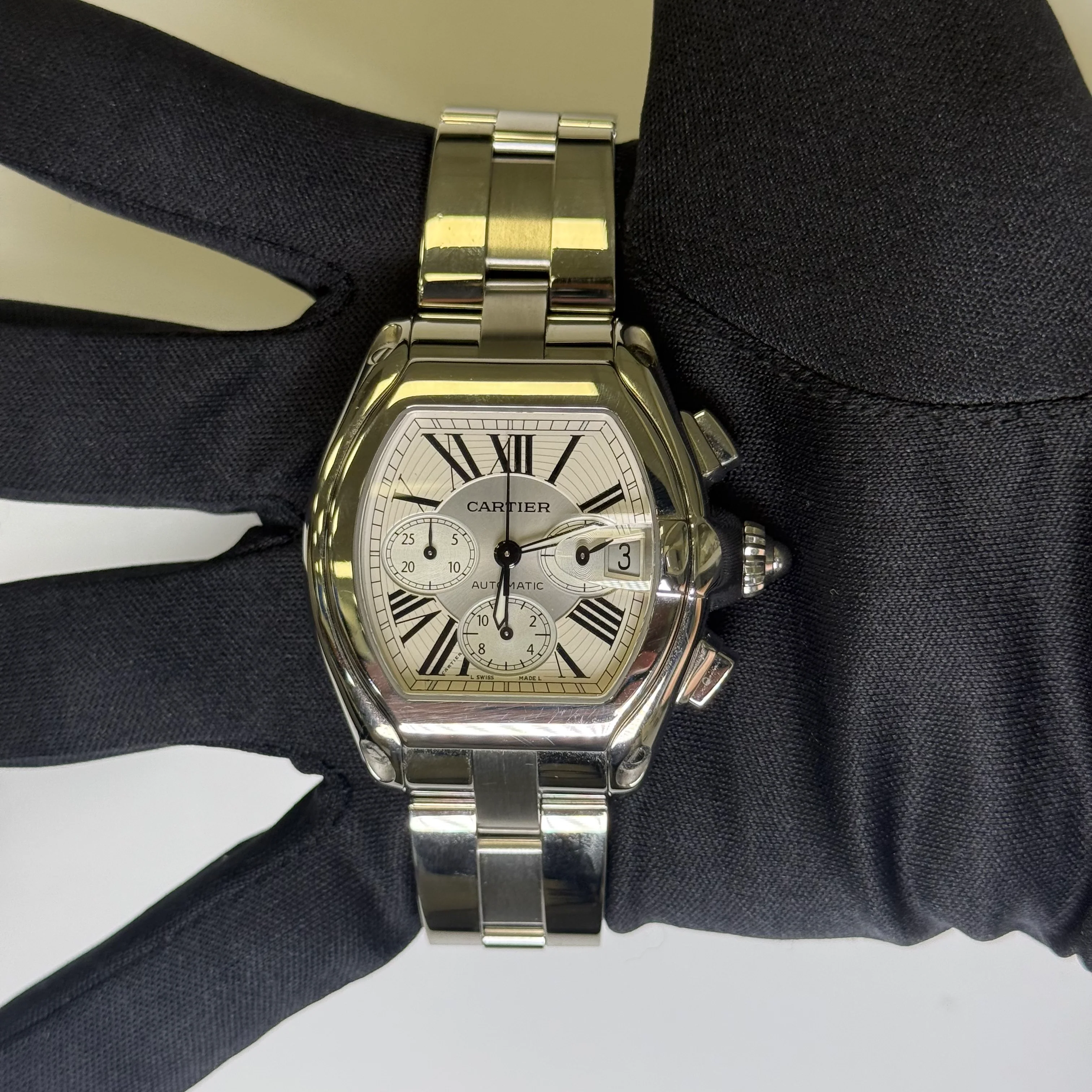 Cartier Roadster 48mm Silver Dial Watch Ref# W62019X6 - Image 2