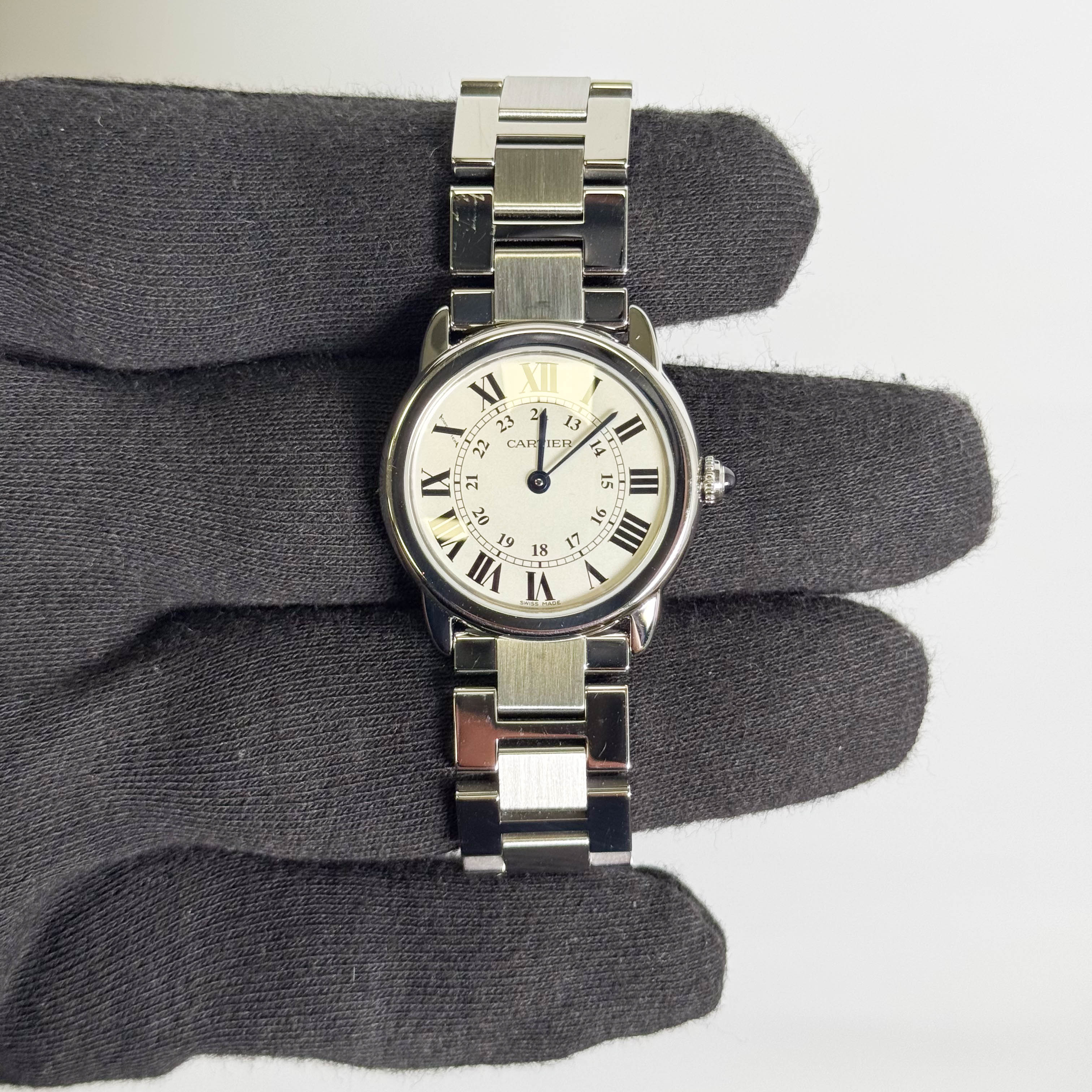 Cartier Ronde Solo 29mm Silver Roman Dial Watch Ref# W670100 - Image 2