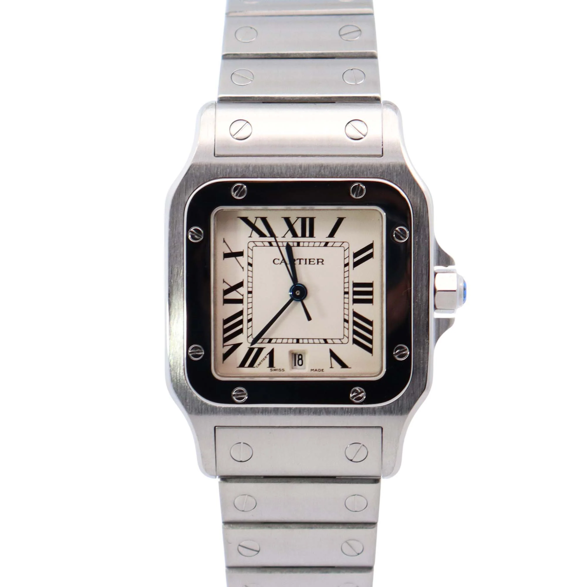 Cartier Santos 29mm White Dial Watch Ref# W20060D6