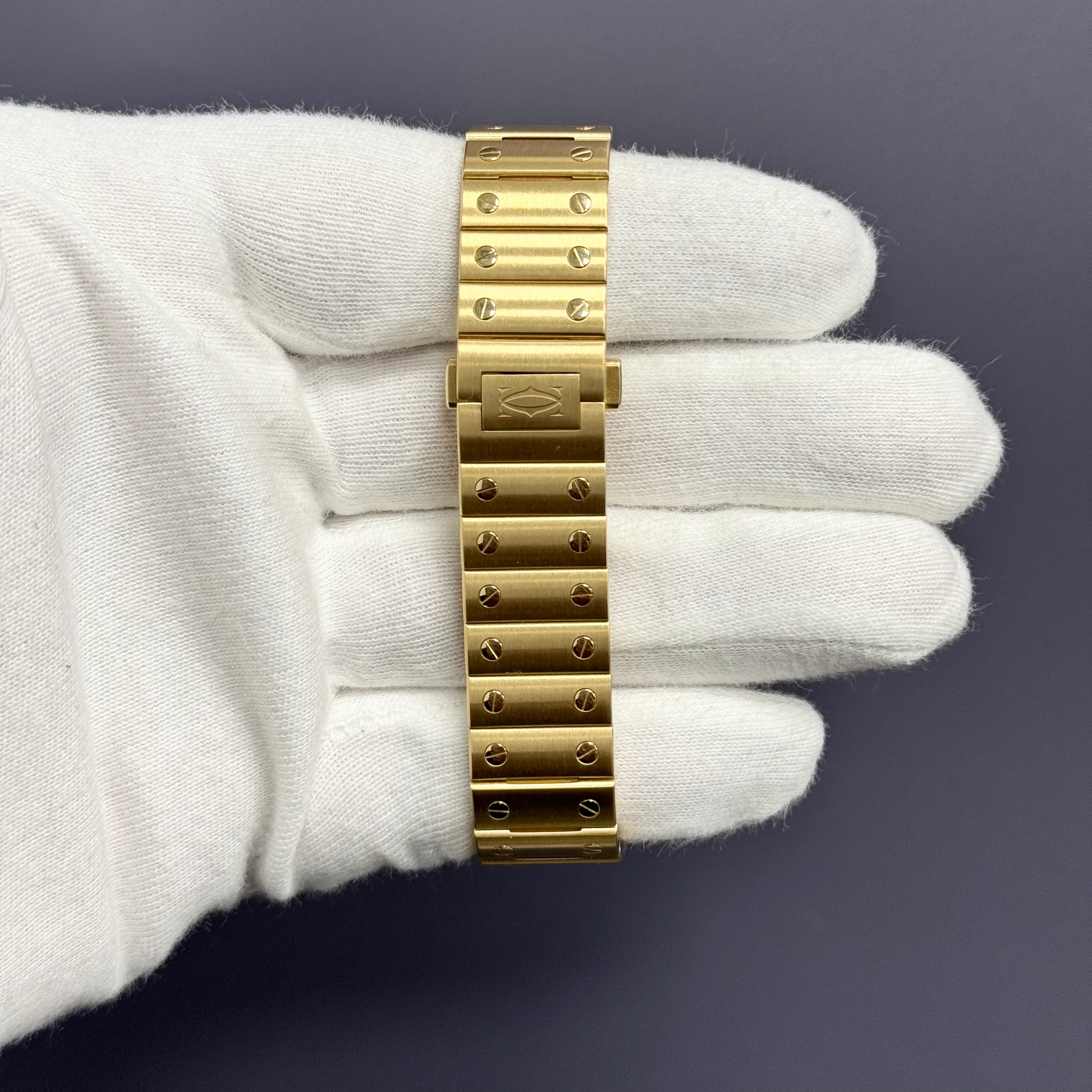 Cartier Santos 35mm Yellow Gold White Dial Watch Ref# WGSA0030 - Image 4