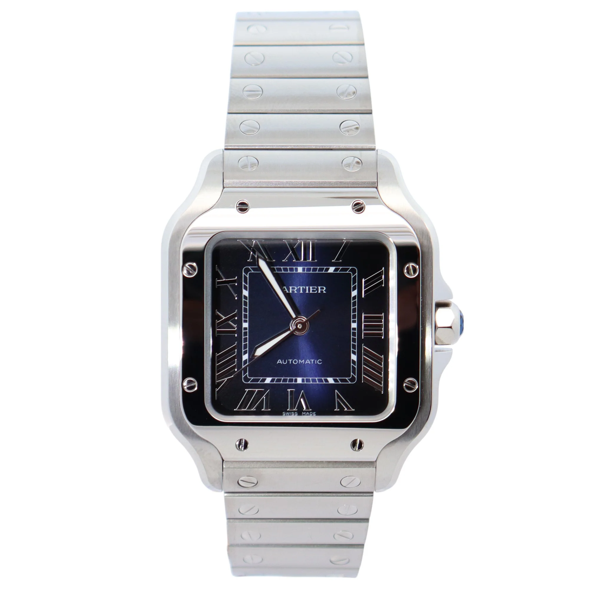 Cartier Santos 35mm Blue Dial Watch Ref# WSSA0063