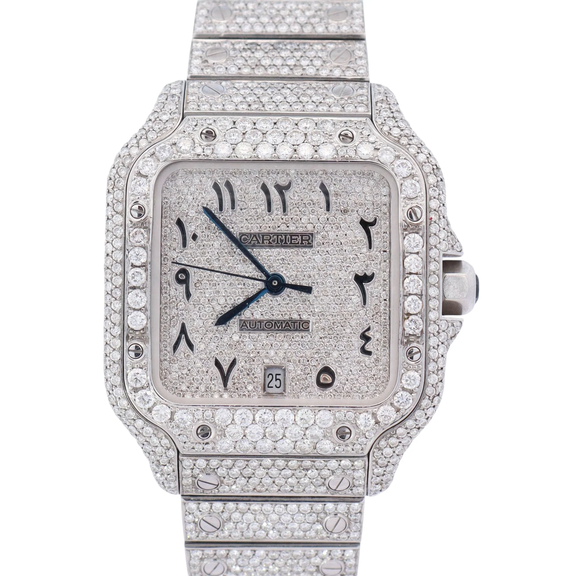 Cartier Santos 40mm Pave Dial Watch Ref# WSSA0018