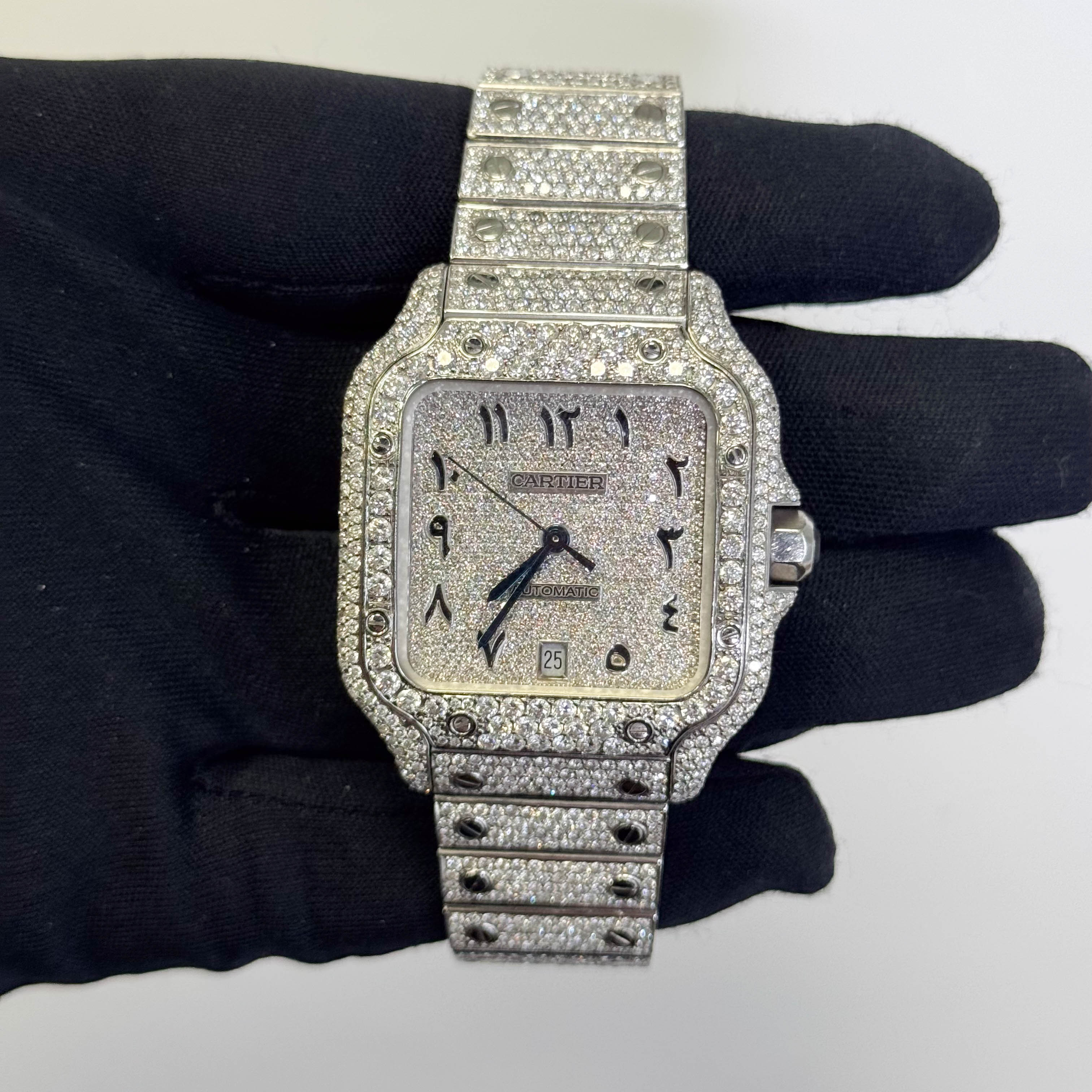 Cartier Santos 40mm Pave Dial Watch Ref# WSSA0018 - Image 2