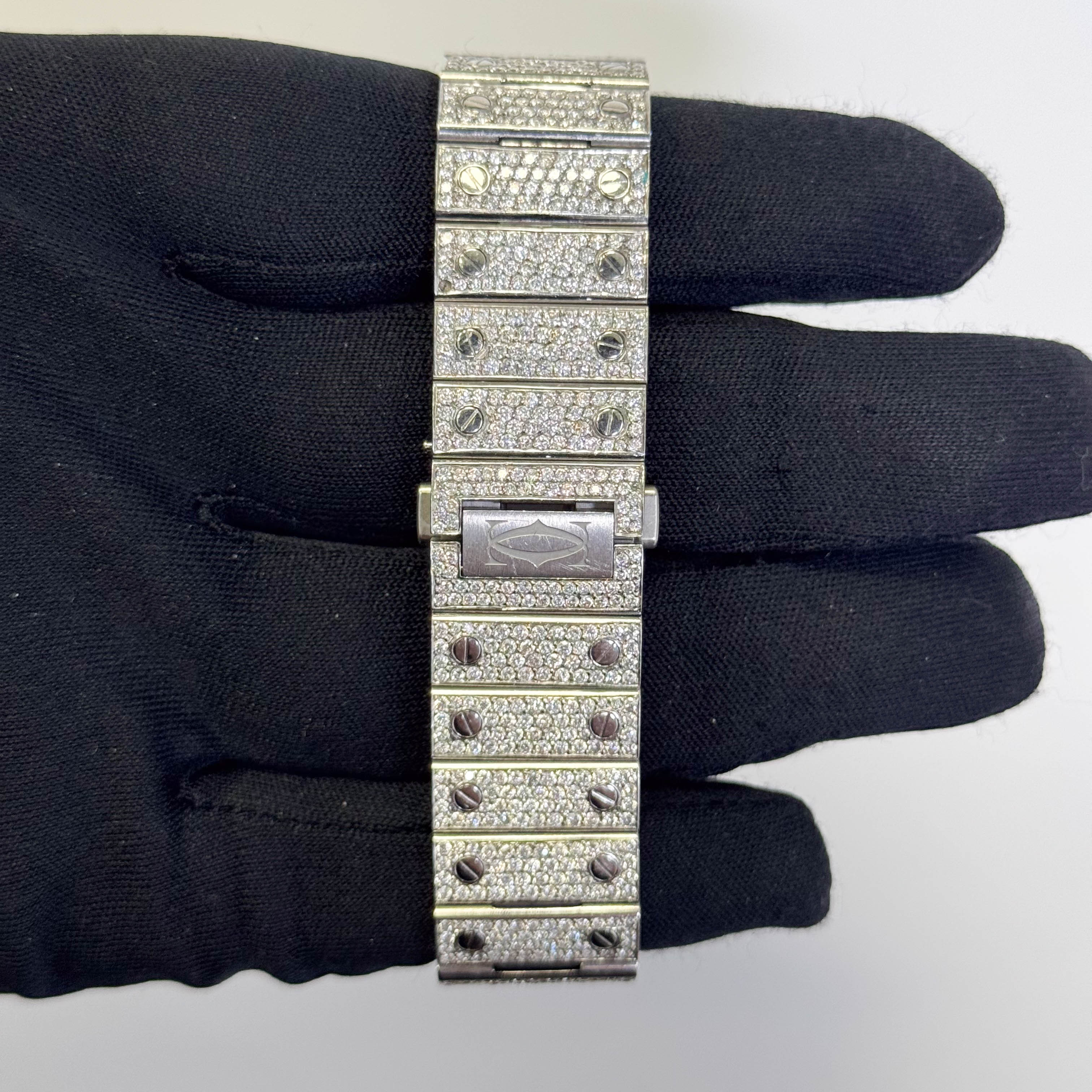 Cartier Santos 40mm Pave Dial Watch Ref# WSSA0018 - Image 4