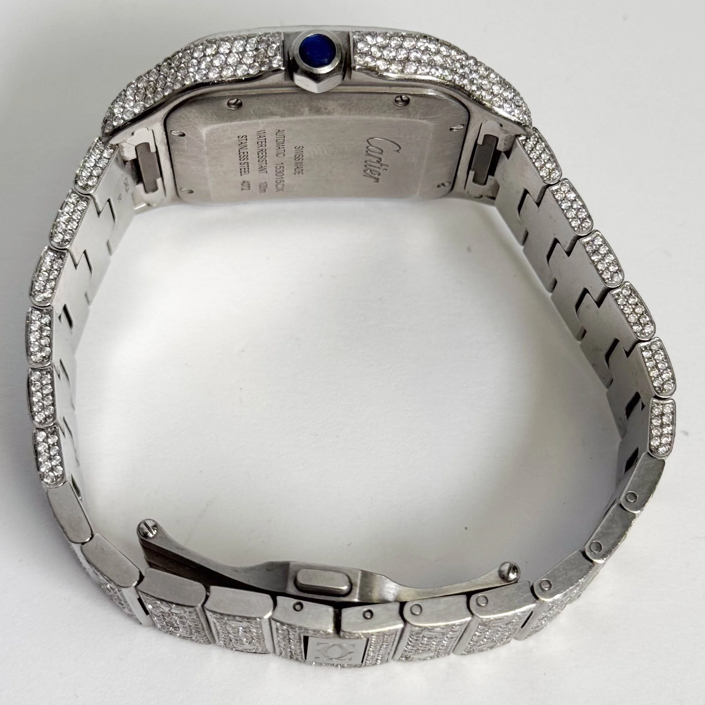 Cartier Santos 40mm Pave Dial Watch Ref# WSSA0018 - Image 5