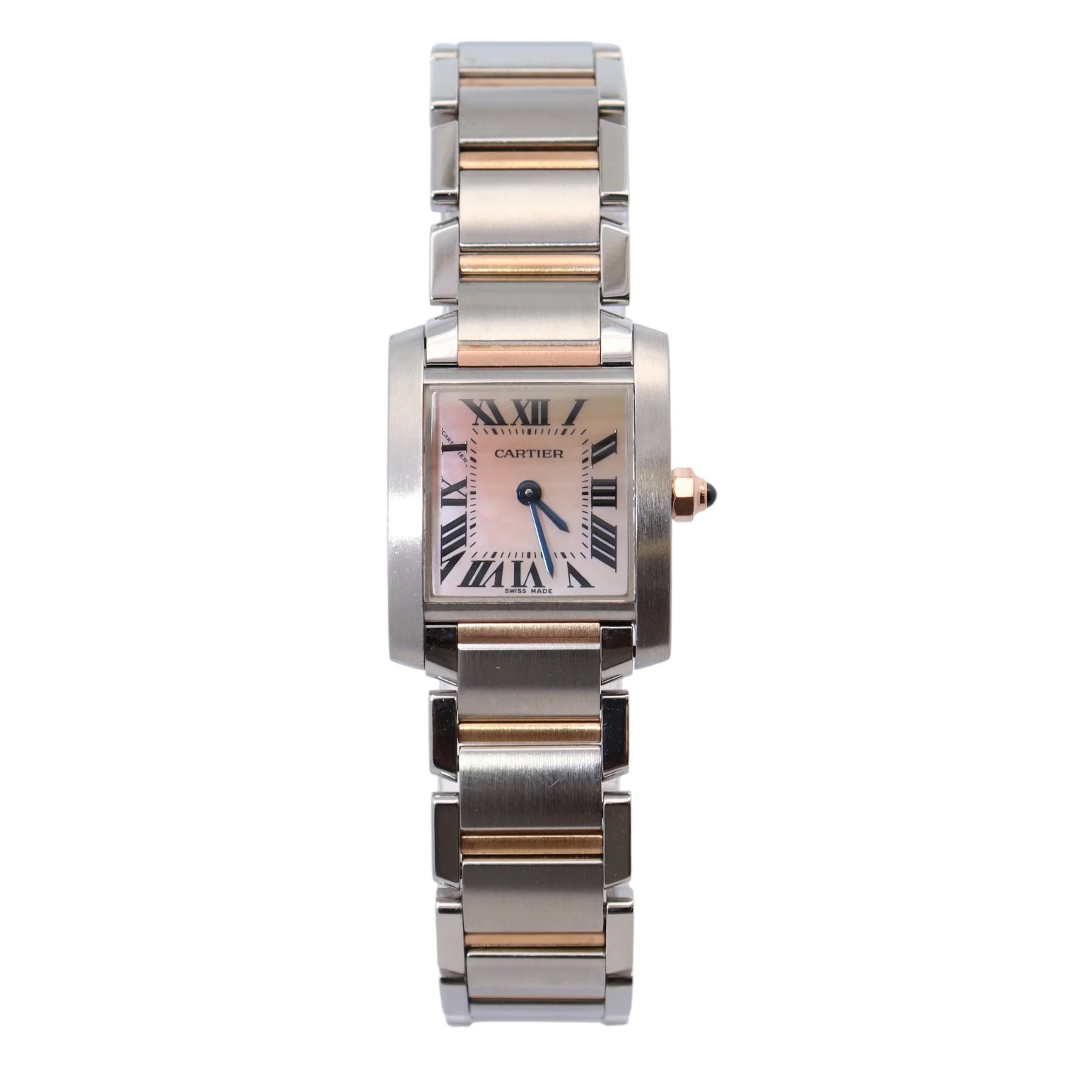 Cartier Tank 20mm Pink Dial Watch Ref# W51027Q4