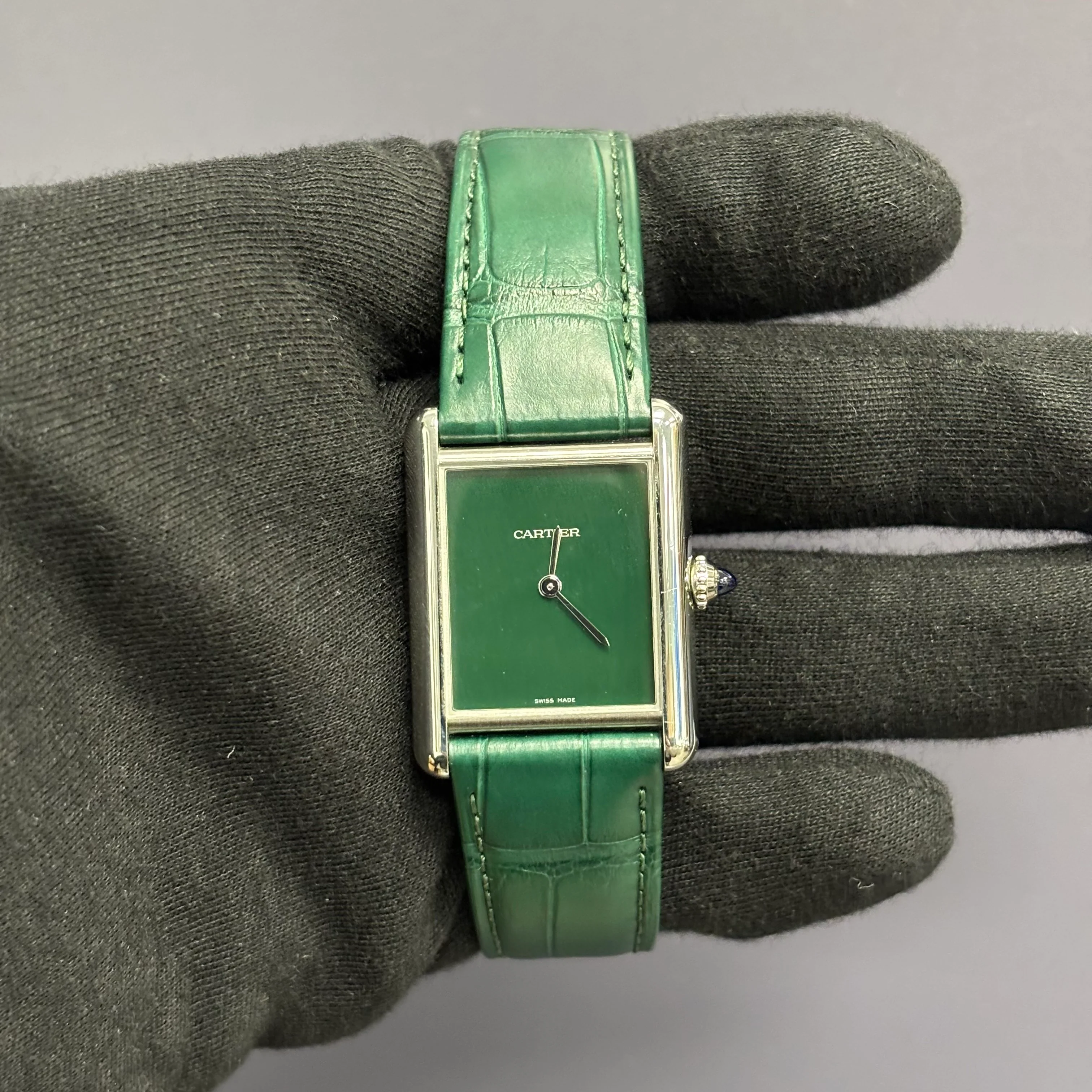 Cartier Tank 25mm Green Dial Watch Ref# WSTA0056 - Image 2