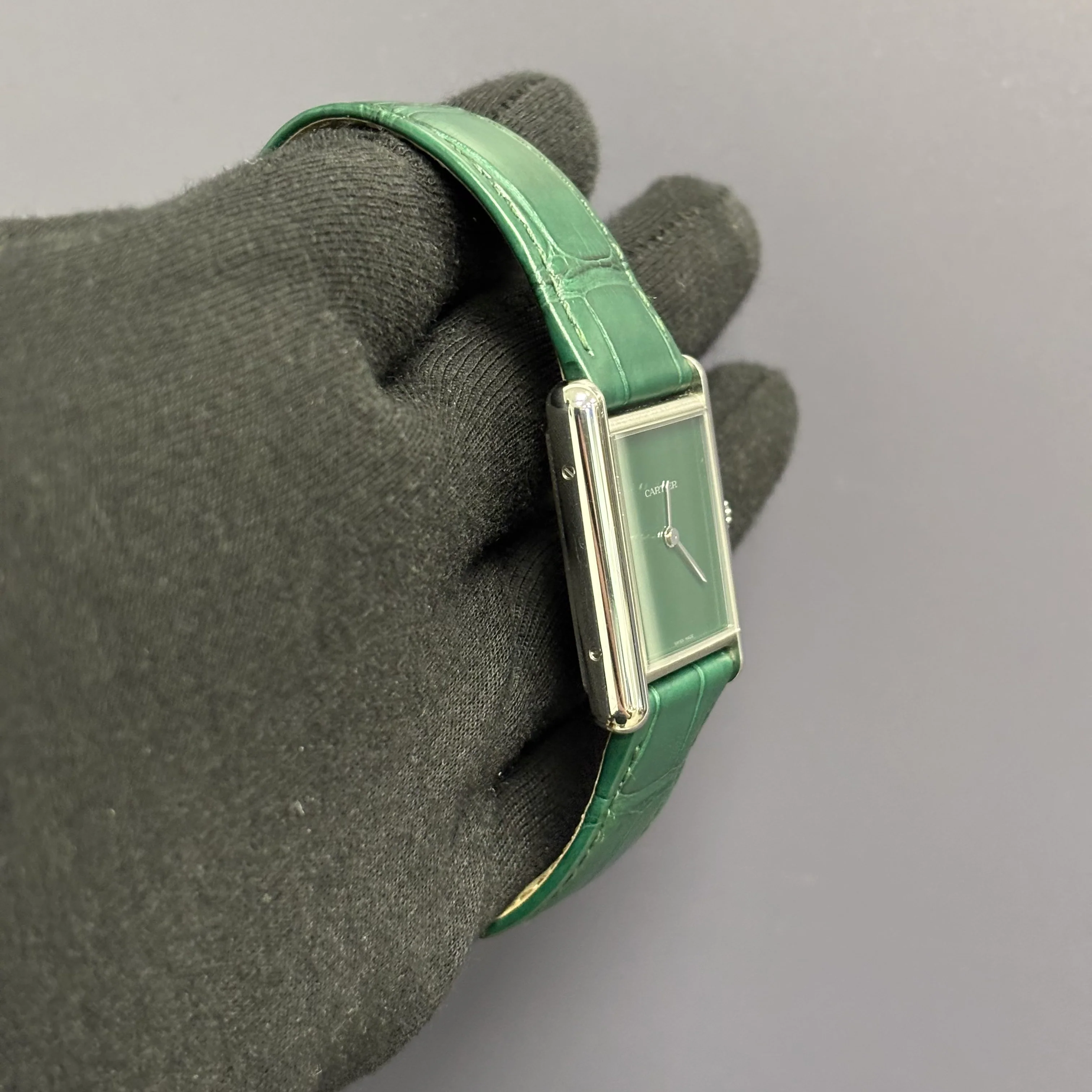 Cartier Tank 25mm Green Dial Watch Ref# WSTA0056 - Image 3