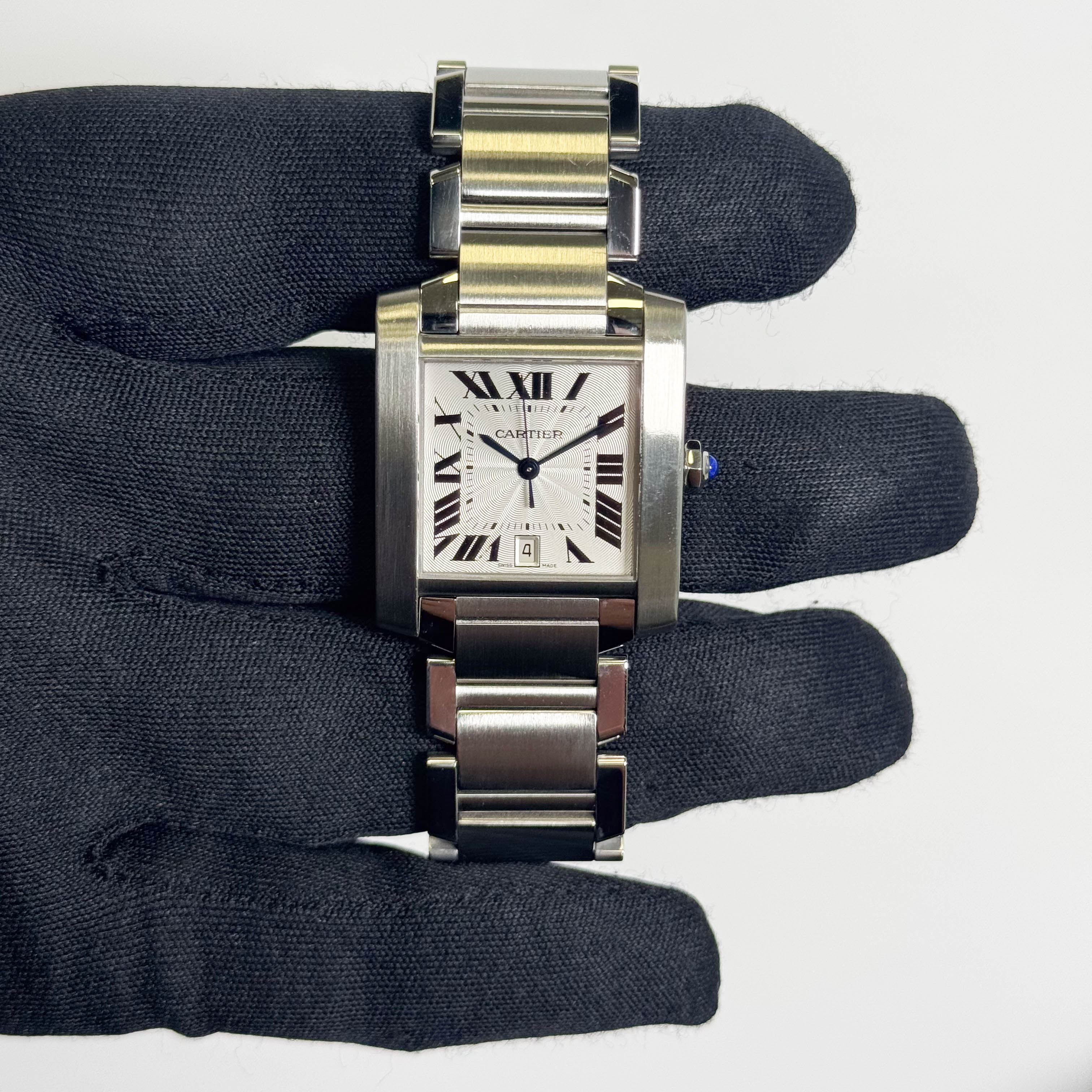 Cartier Tank Française Stainless Steel 28mm White Dial Watch Ref# W51002Q3 - Image 2