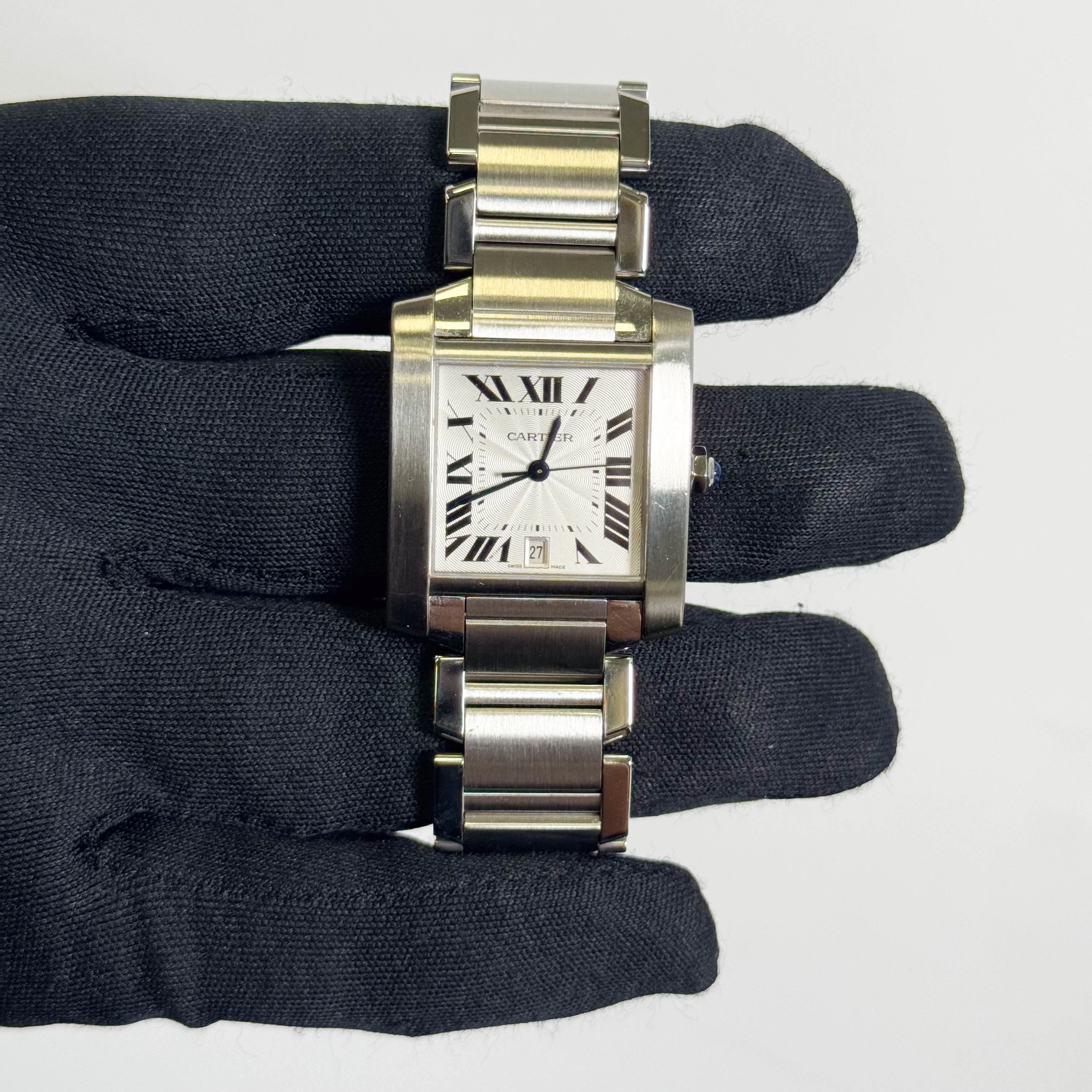 Cartier Tank Française Stainless Steel 28mm White Dial Watch Ref# W51002Q3 - Image 2