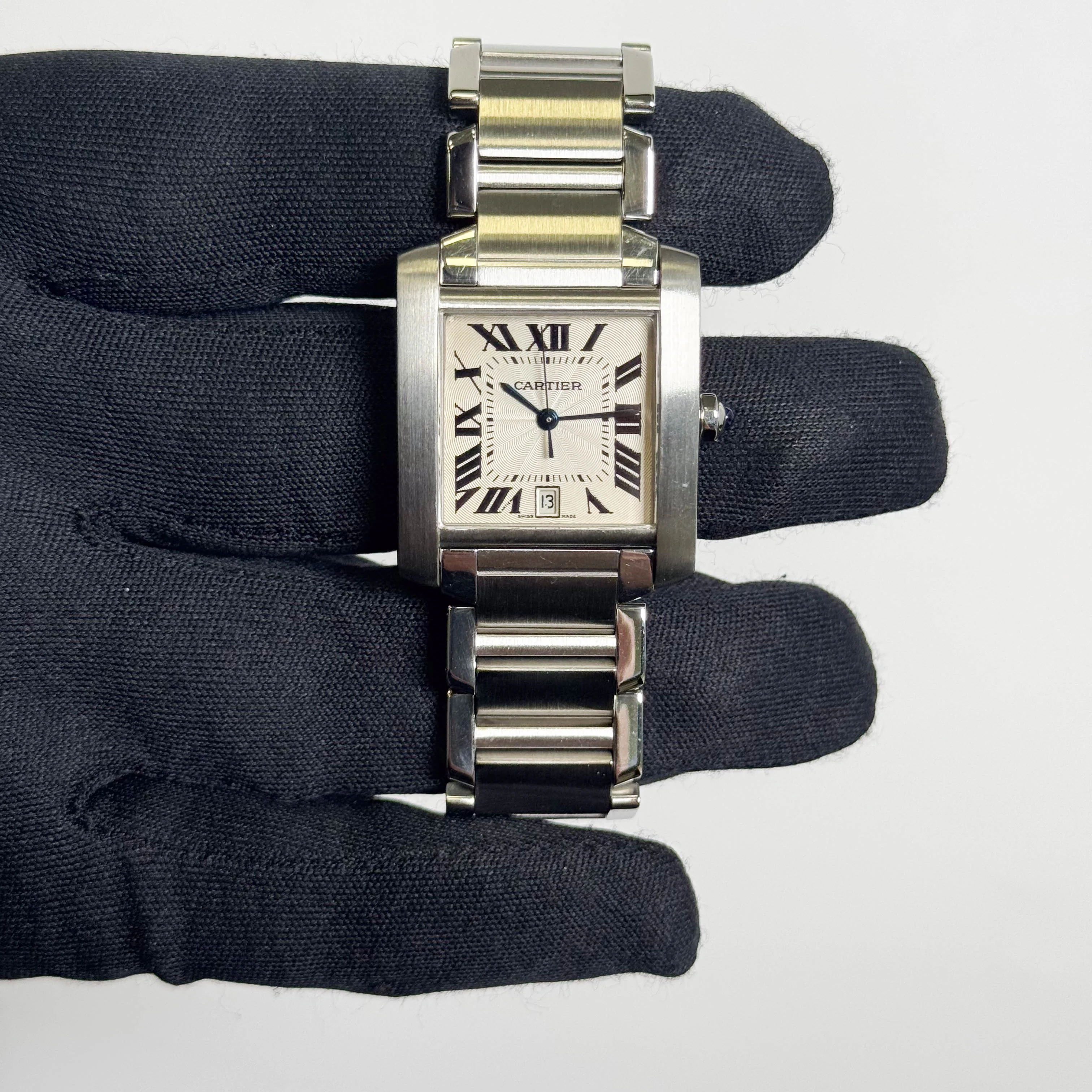 Cartier Tank Française Stainless Steel 28mm White Dial Watch Ref# W51002Q3 - Image 2