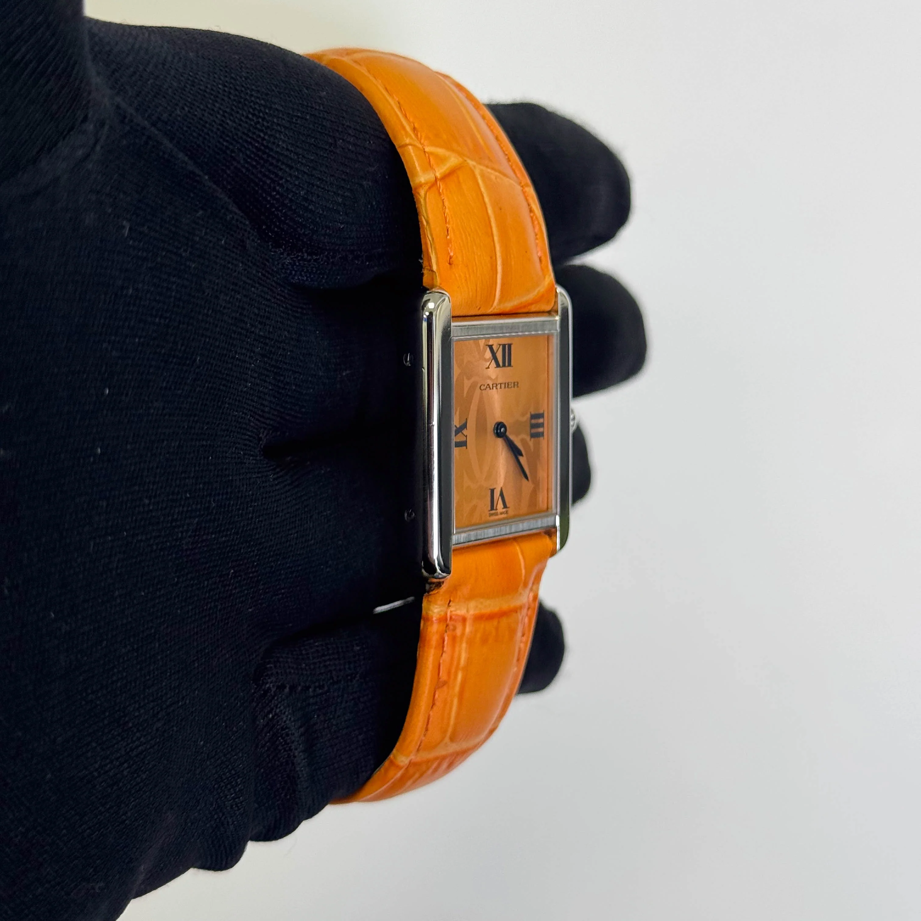 Cartier Tank Solo 23mm Orange Dial Watch Ref# W1019455 - Image 3