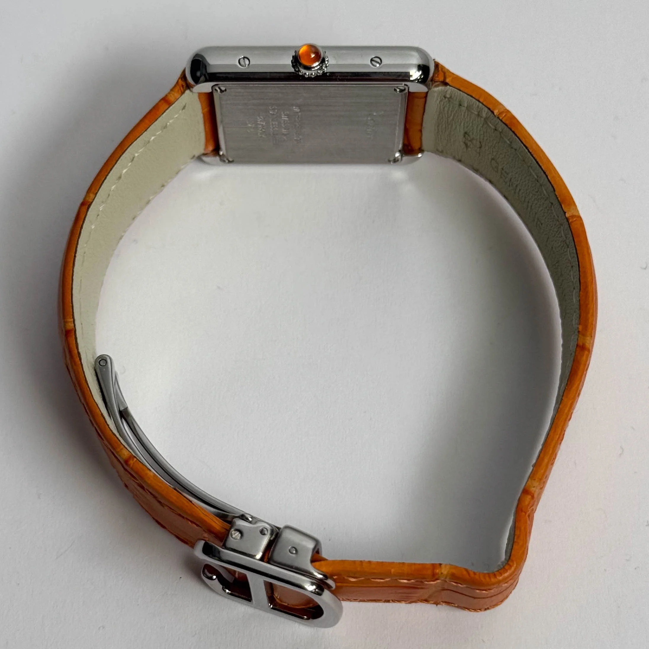 Cartier Tank Solo 23mm Orange Dial Watch Ref# W1019455 - Image 5
