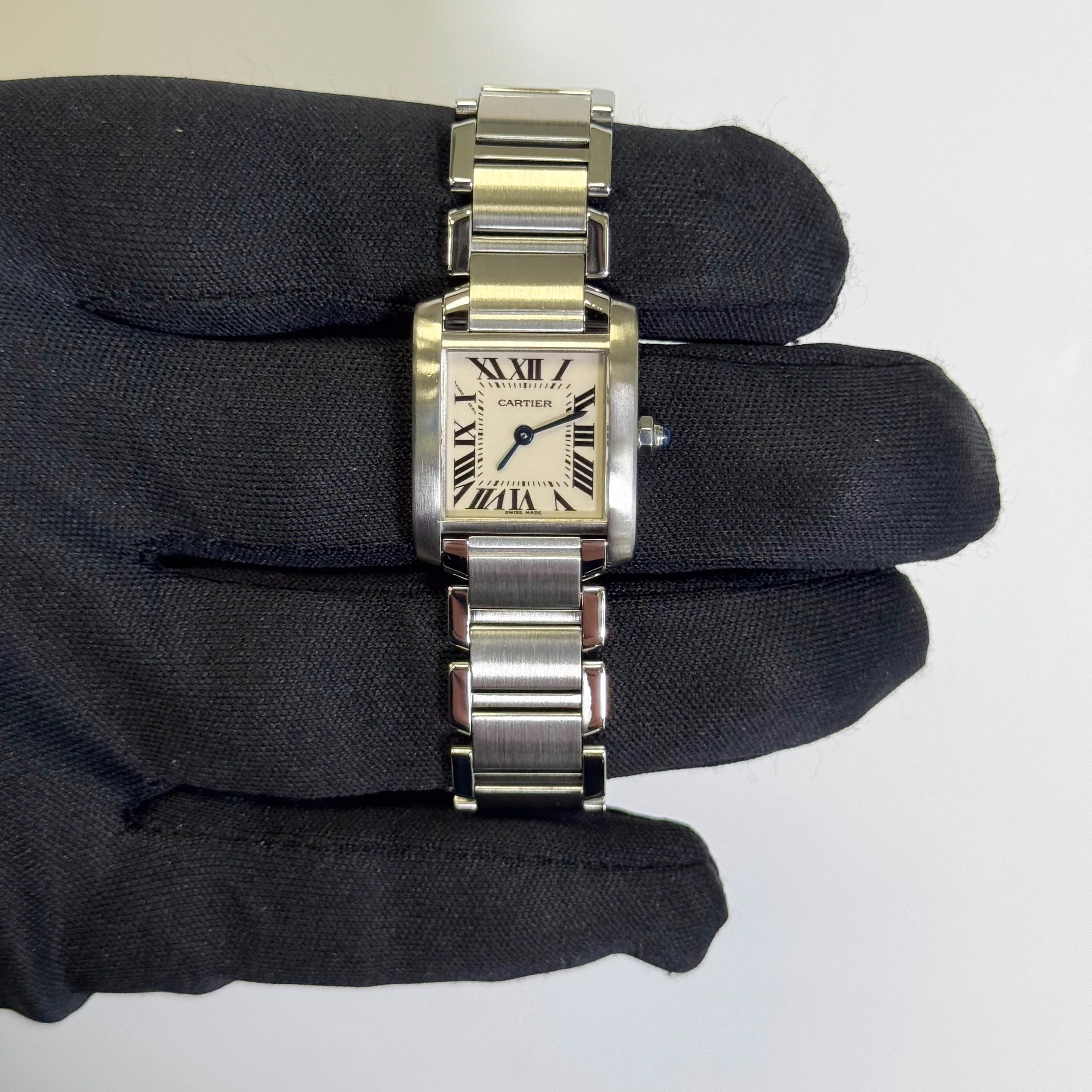 Cartier Tank Stainless Steel 20mm Ivory Dial Watch Ref# W51008Q3 - Image 2
