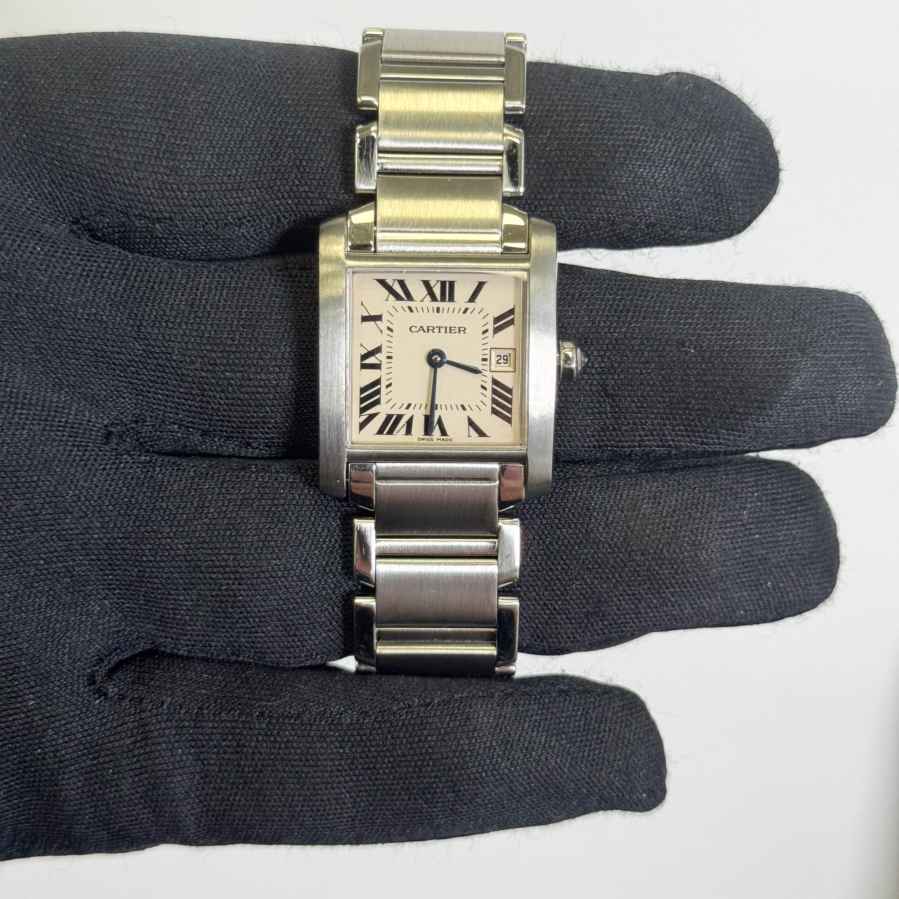 Cartier Tank Stainless Steel 25mm White/Ivory Dial Watch Ref# W51011Q3 - Image 2