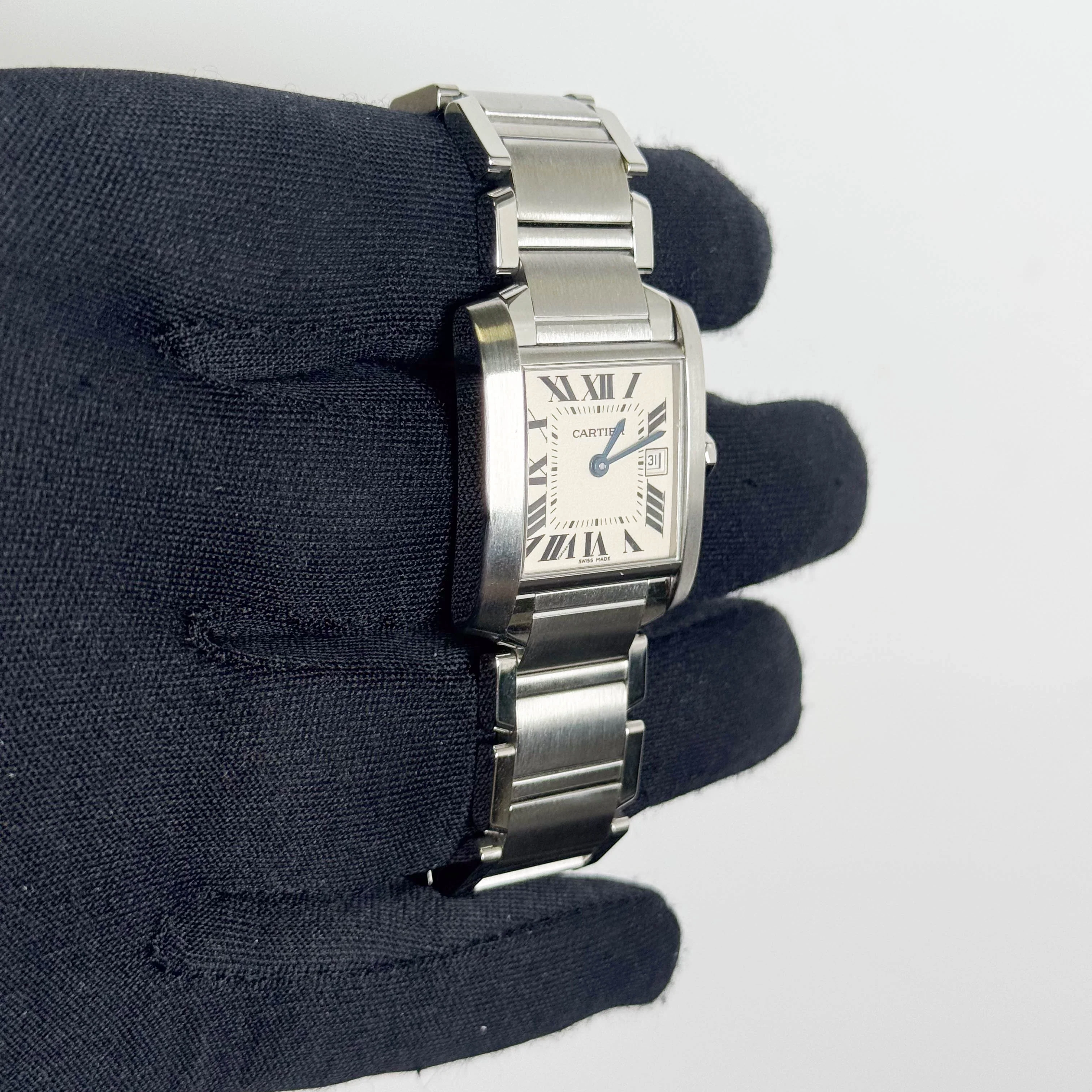 Cartier Tank Stainless Steel 25mm White/Ivory Dial Watch Ref# W51011Q3 - Image 3
