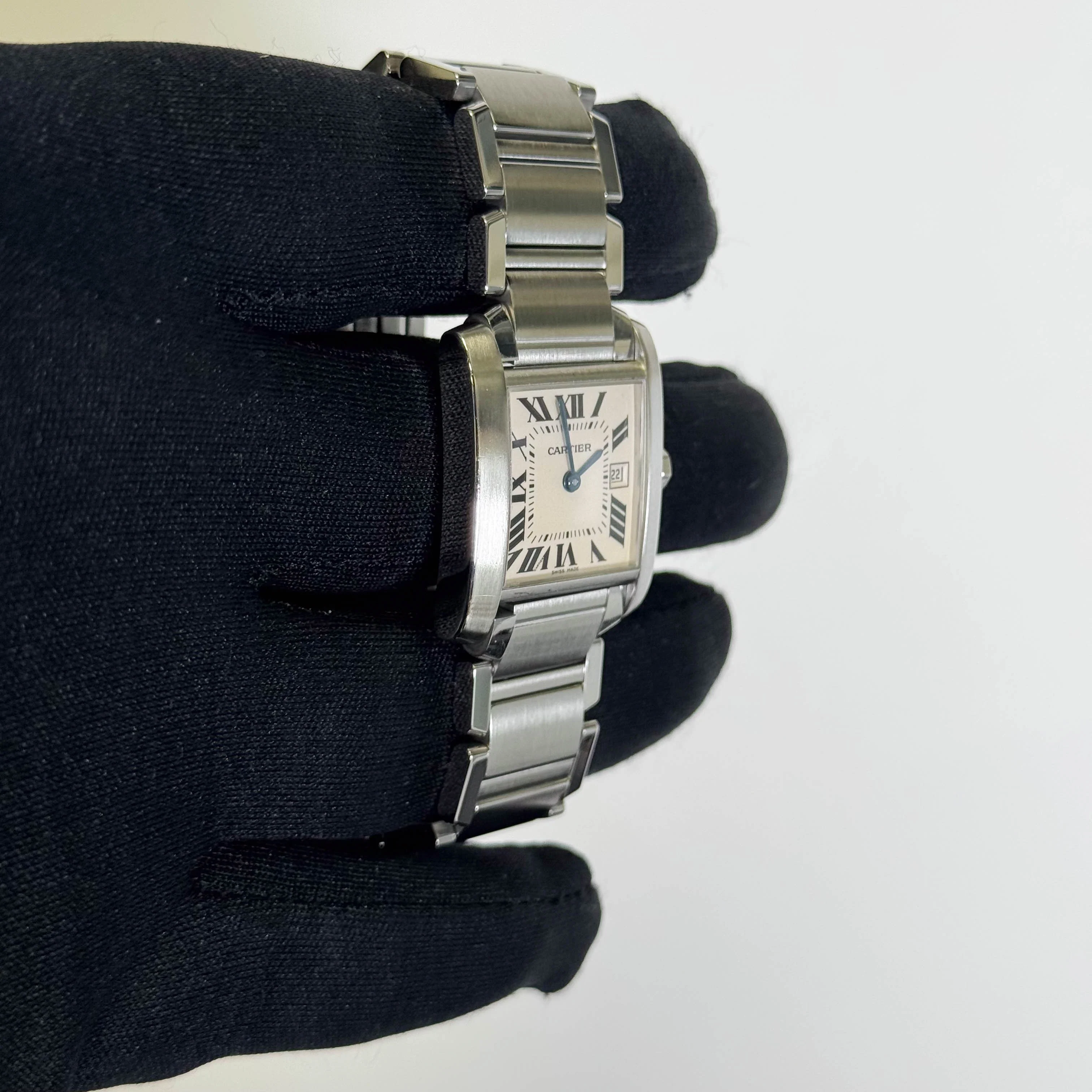 Cartier Tank Francaise Stainless Steel 25mm White Dial Watch Ref# W51011Q3 - Image 3