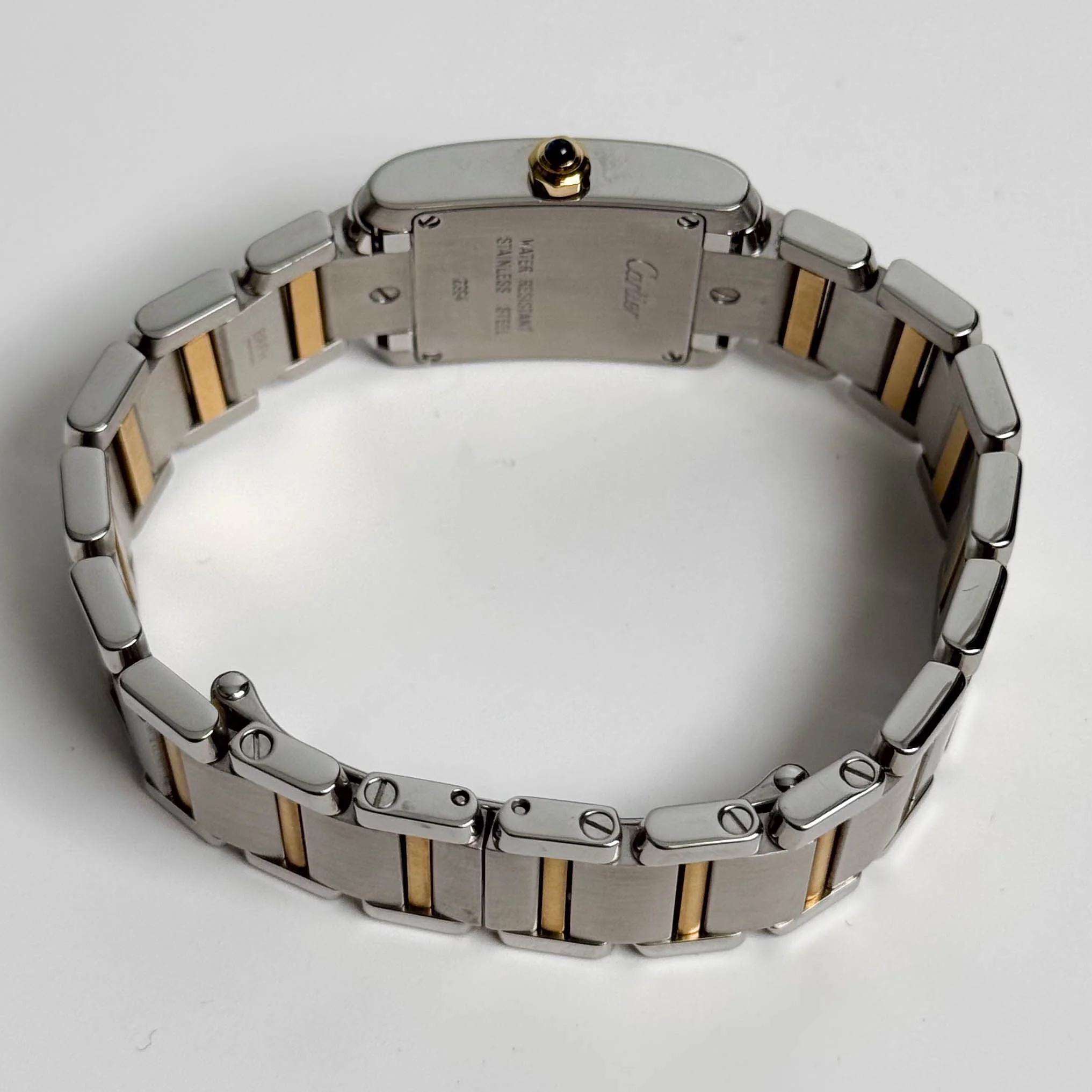 Cartier Tank Two-Tone Yellow Gold & Steel 25x20mm White Dial Watch Ref# W51007Q4 - Image 6
