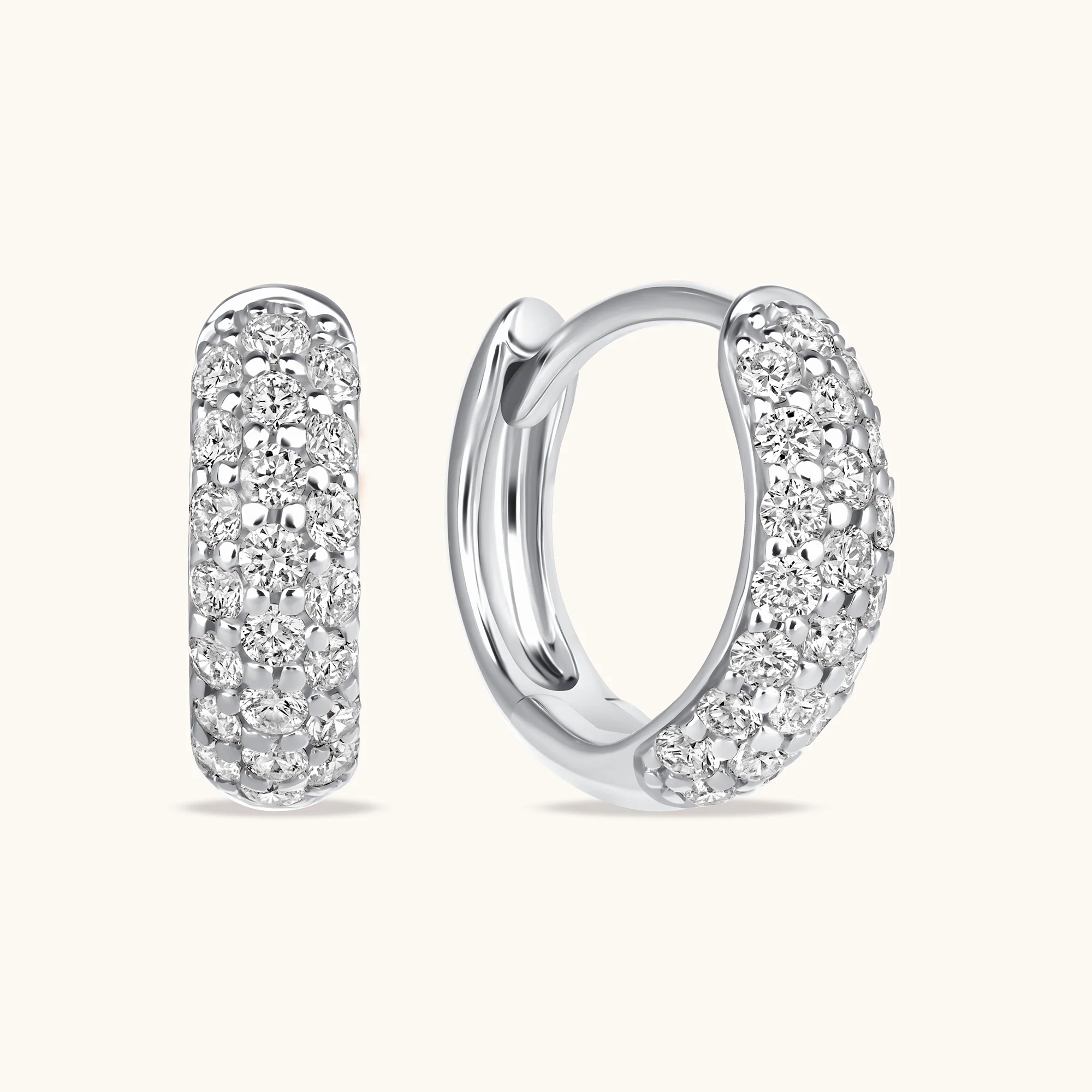 Chunky Pave Diamond Petite Huggie - Image 3