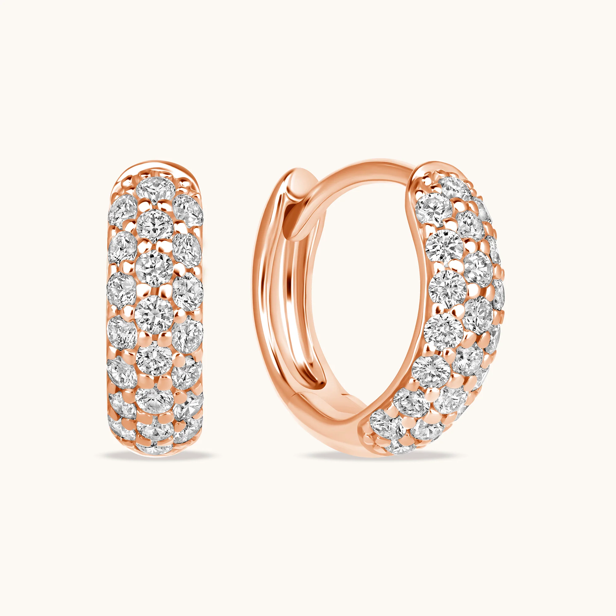 Chunky Pave Diamond Petite Huggie - Image 4