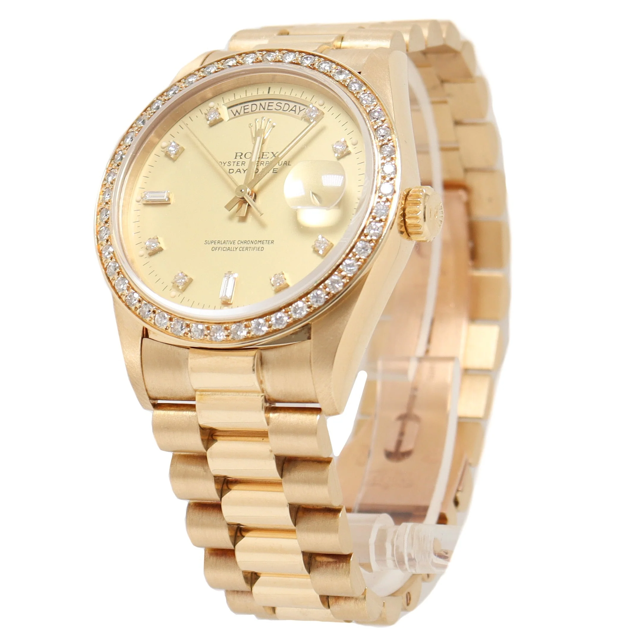 Rolex Datejust Yellow Gold 36mm Factory Diamond Diamond Dial Watch Reference# 18038 - Image 2