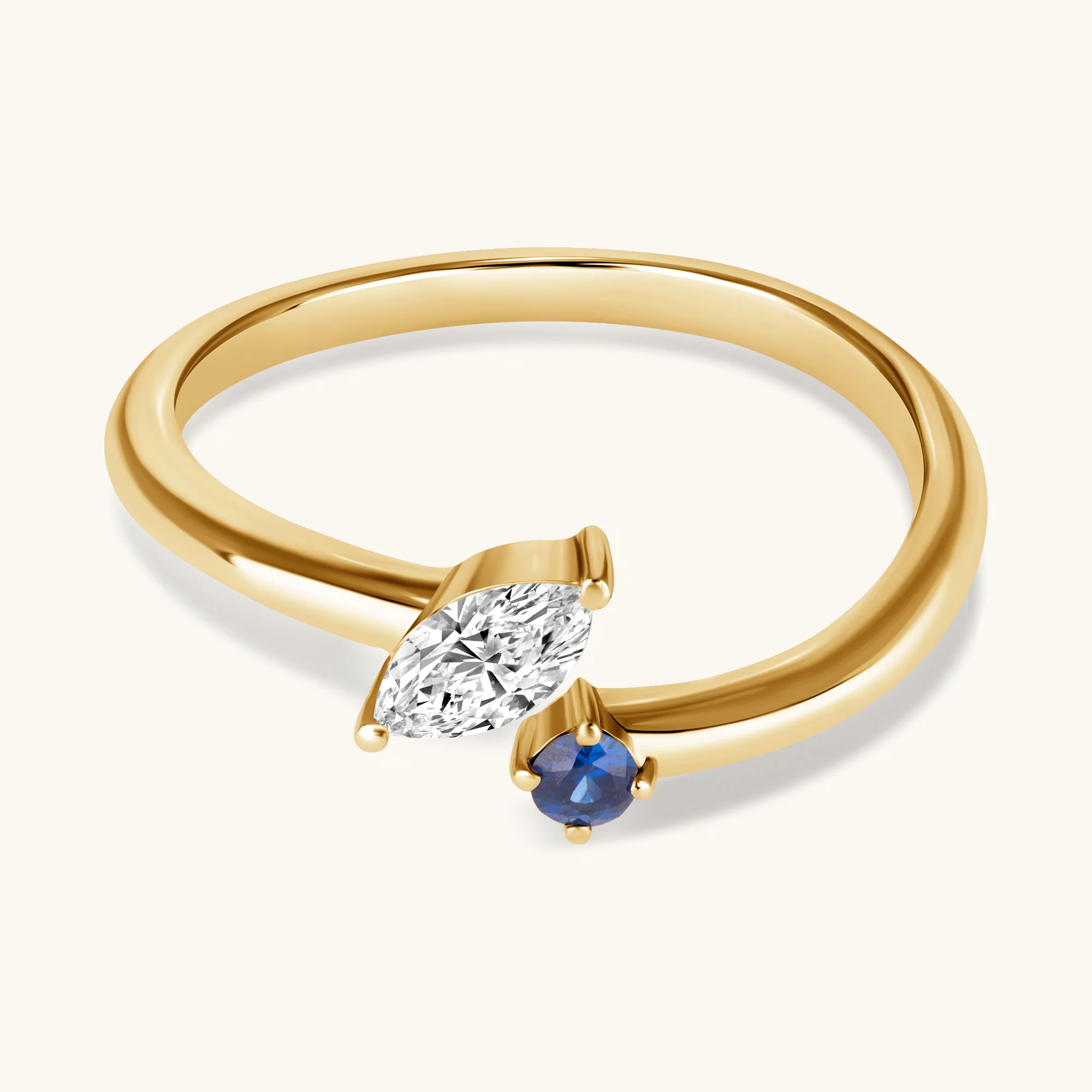 Lab Diamond and Birthstone Open Band - Image 3