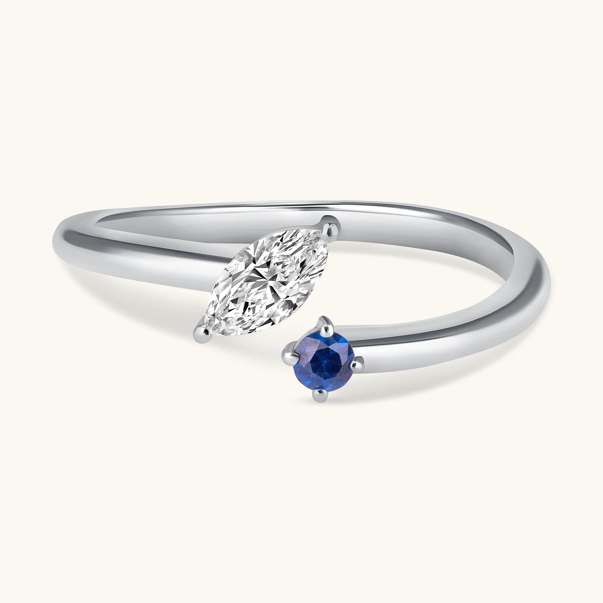 Lab Diamond and Birthstone Open Band - Image 4