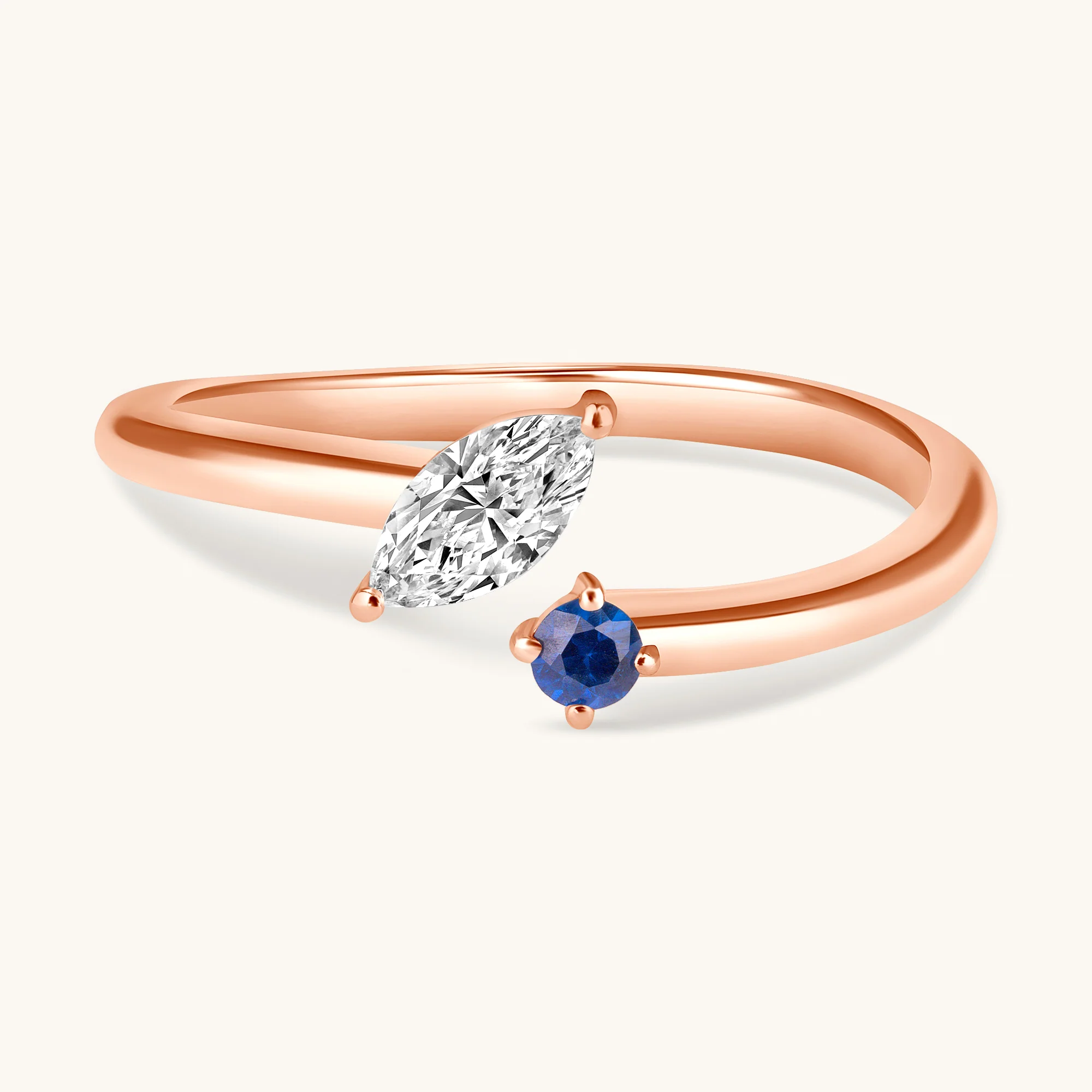 Lab Diamond and Birthstone Open Band - Image 6