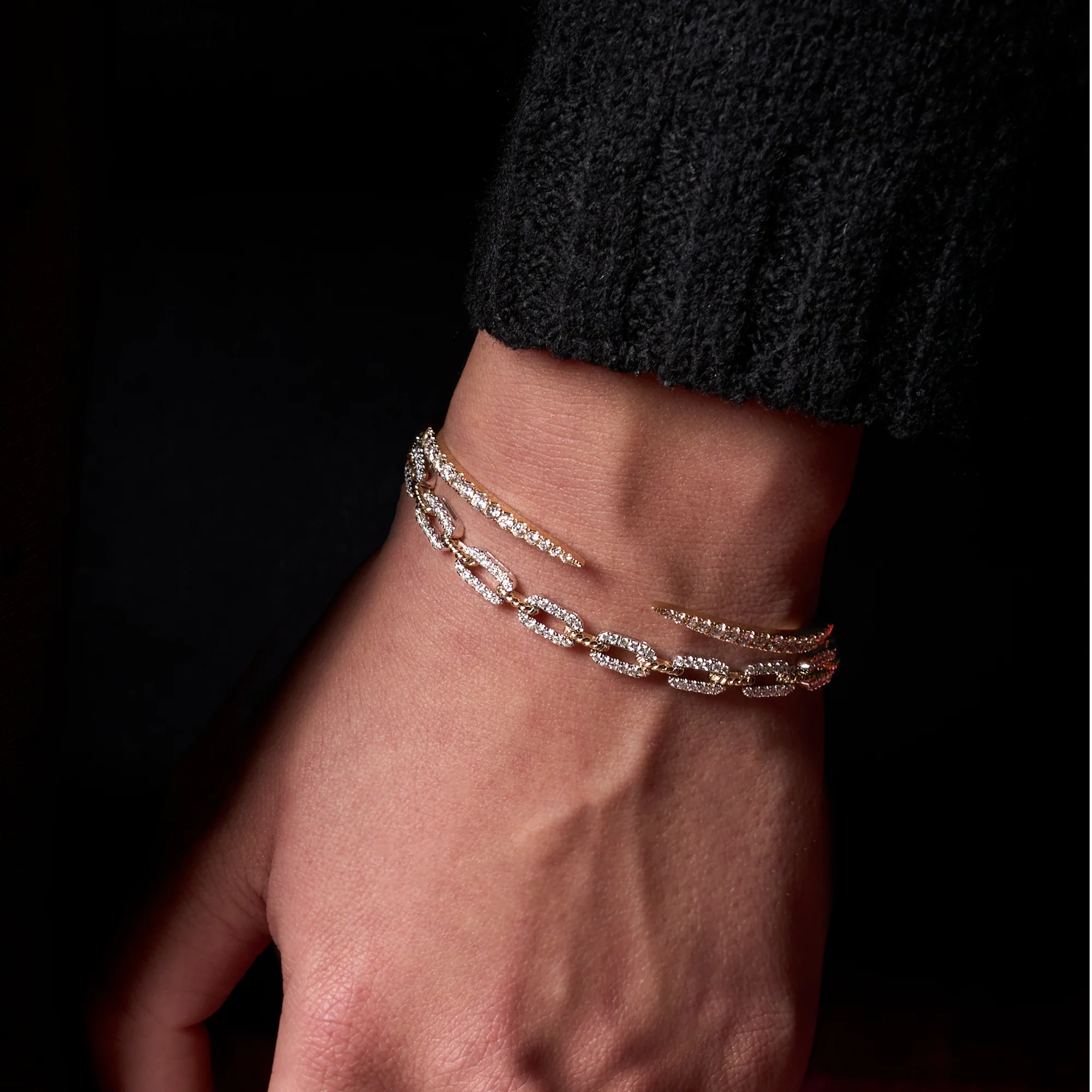 Diamond Claw Cuff Bangle - Image 3