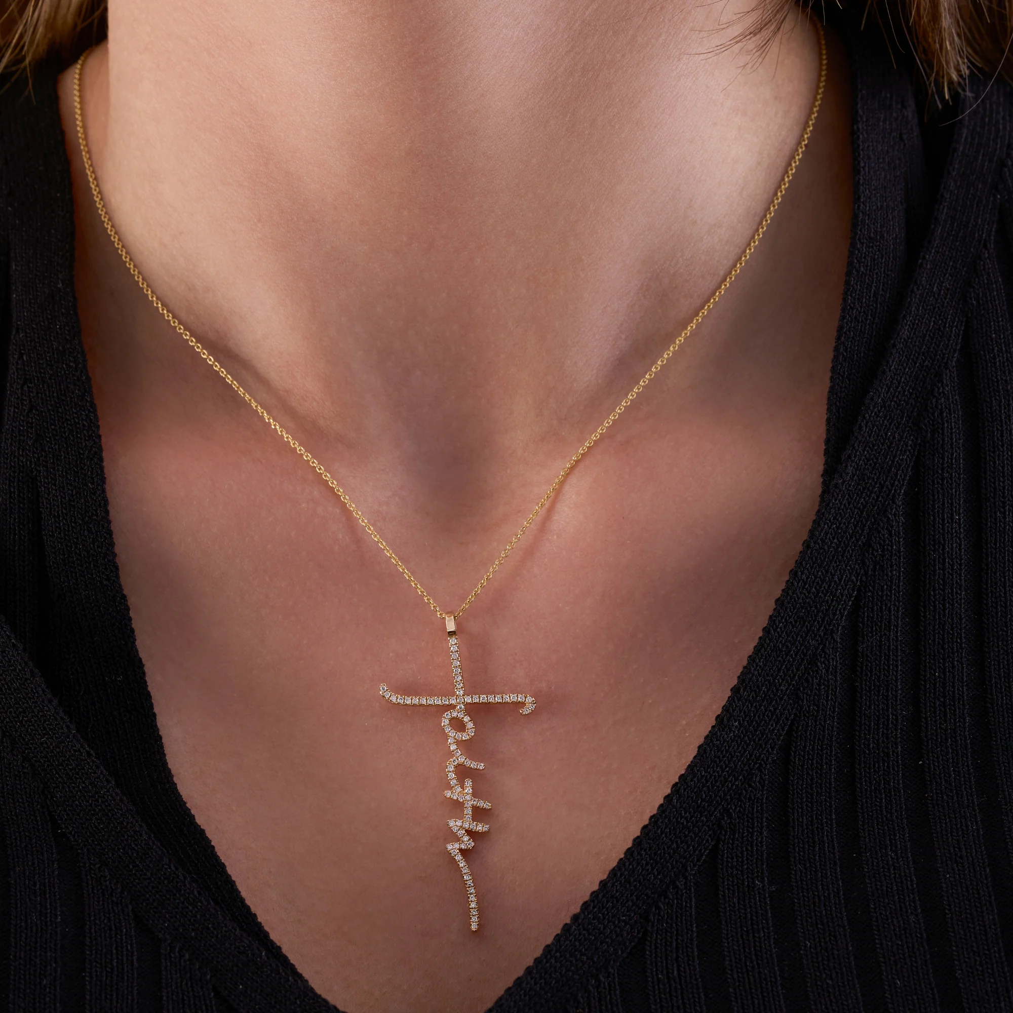 Diamond Faith Cross Necklace - Image 2