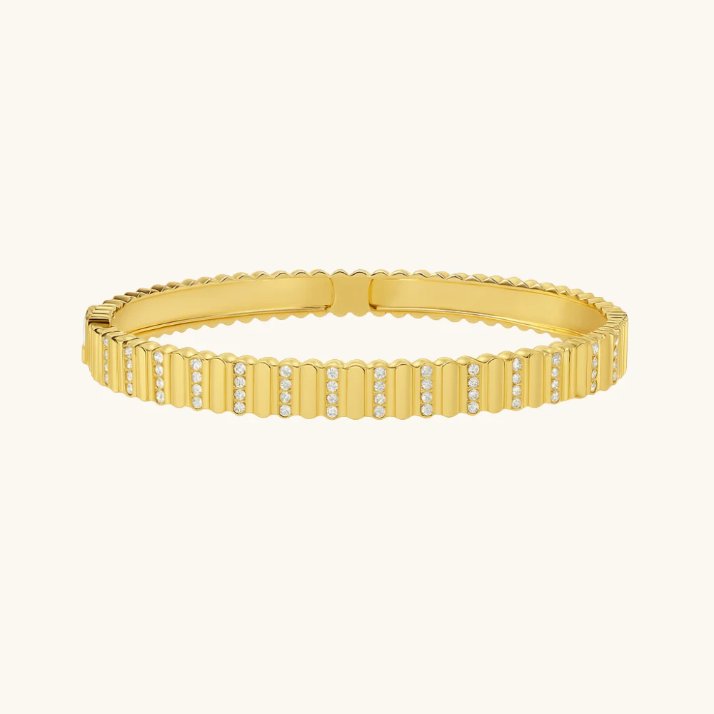 Diamond Pave Fluted Bangle