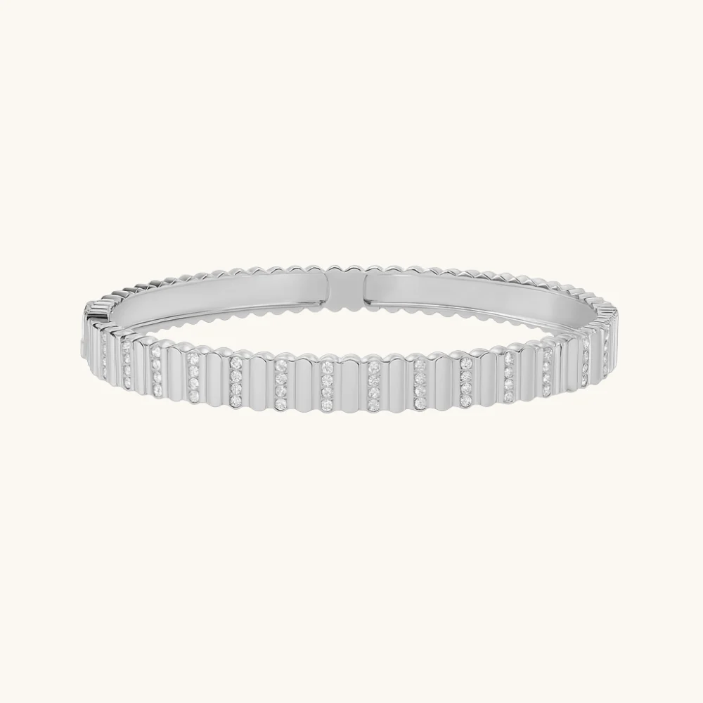 Diamond Pave Fluted Bangle - Image 3