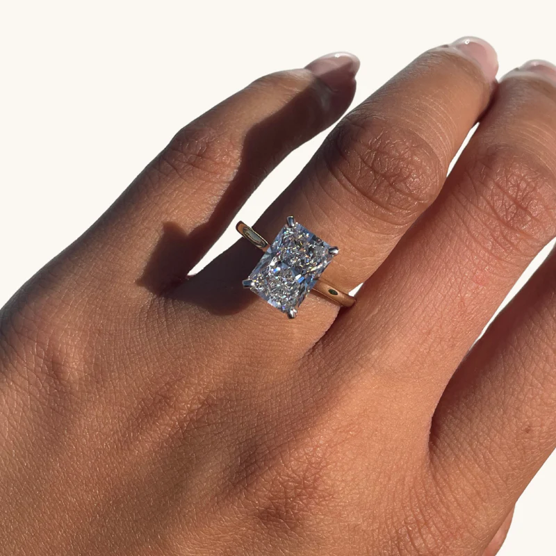 3.75 Radiant Lab Diamond Engagement Ring - Image 2