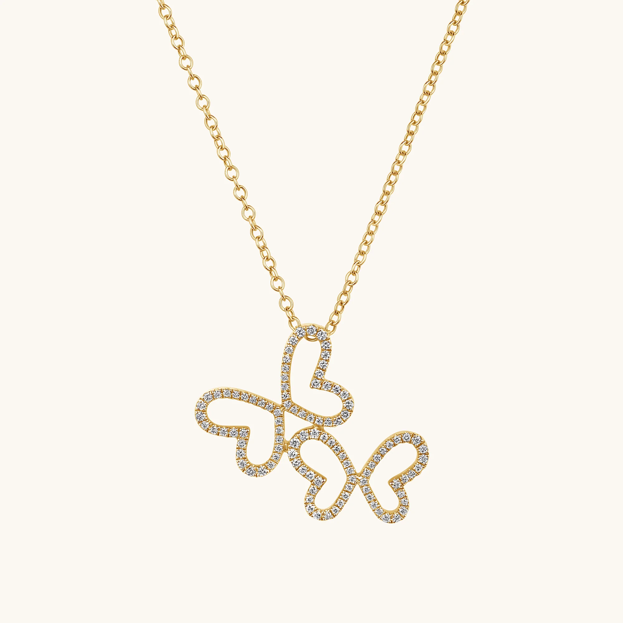 Double Butterfly Diamond Necklace