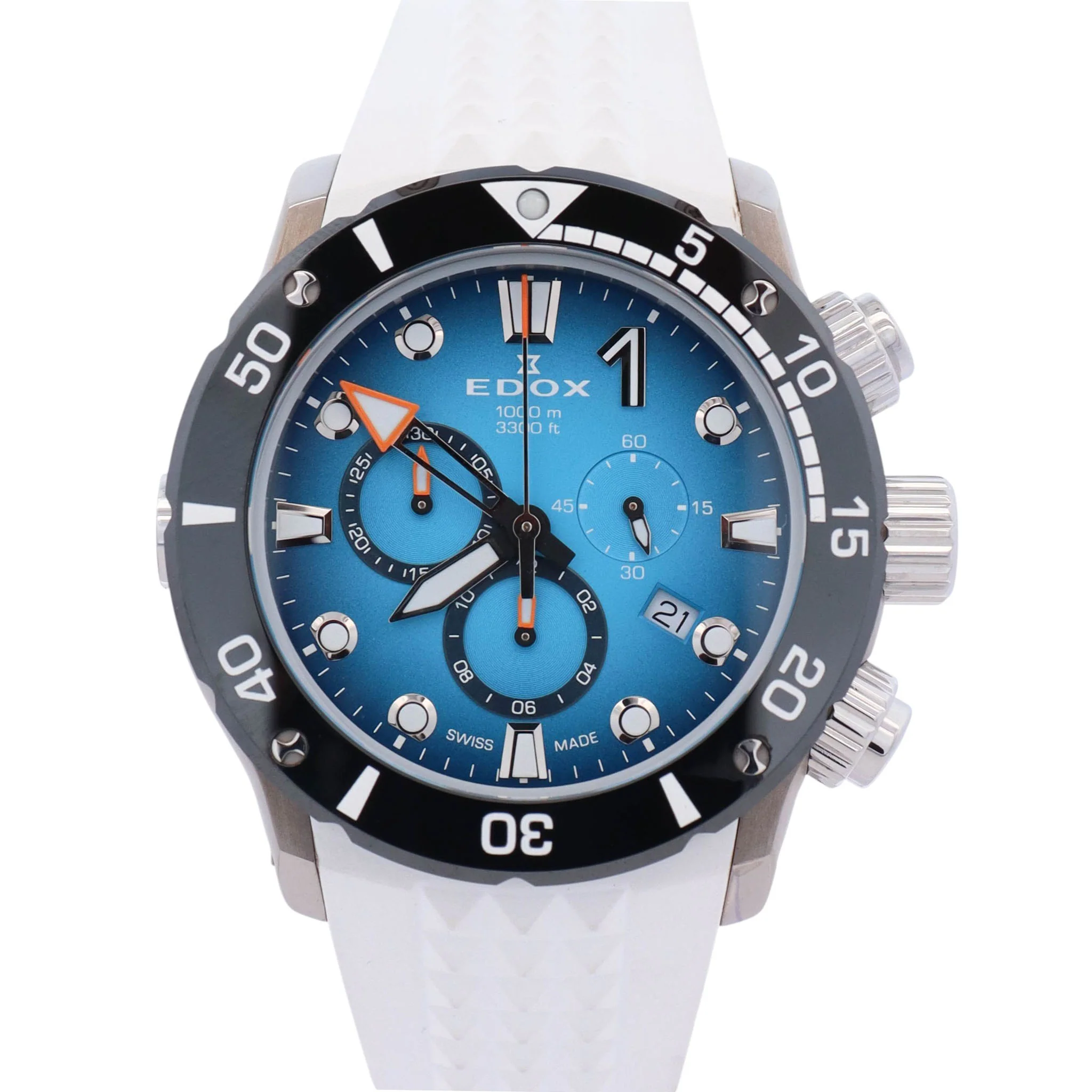 Edox Co-1 Titanium 45mm Blue Dial Watch Ref# 10242-TINM