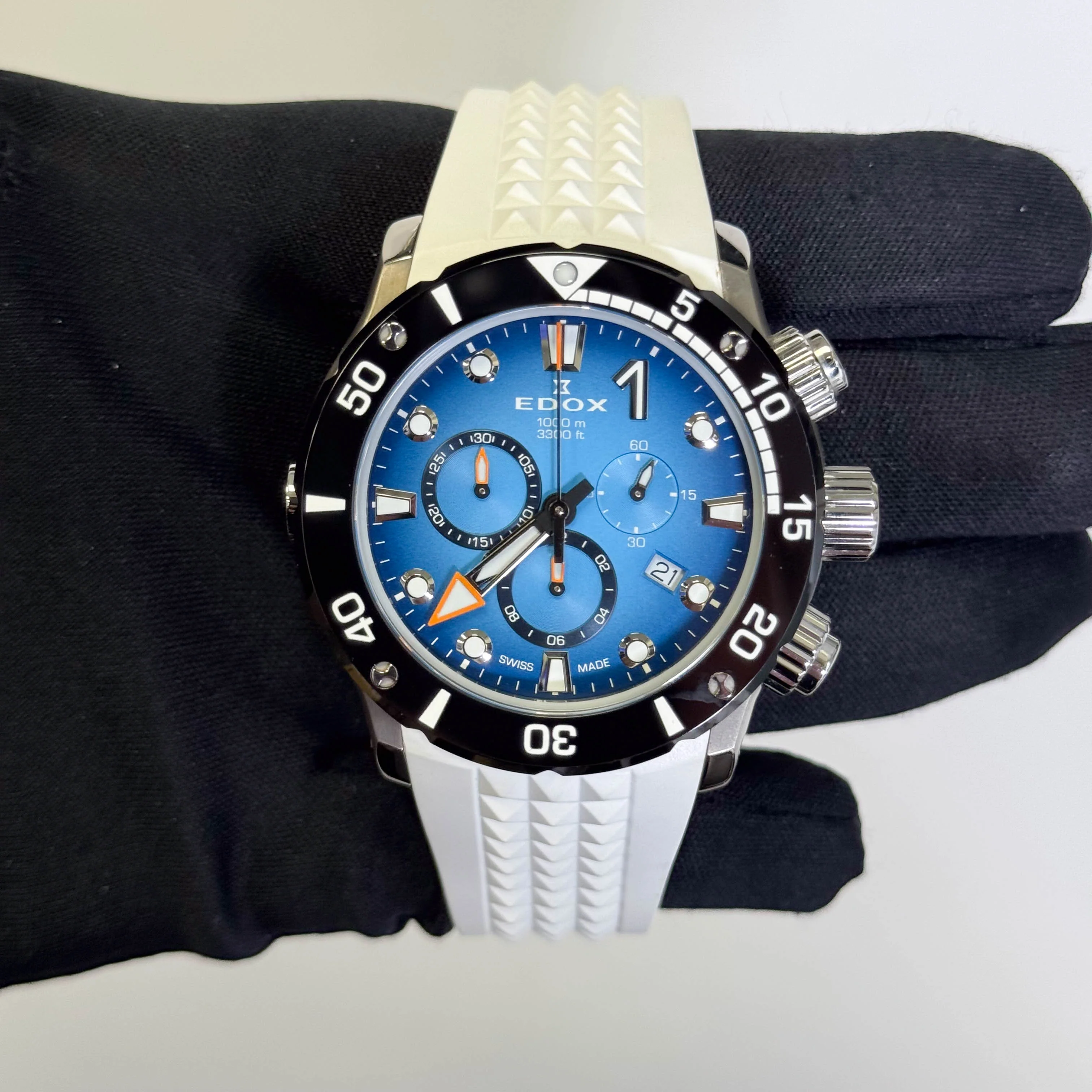 Edox Co-1 Titanium 45mm Blue Dial Watch Ref# 10242-TINM - Image 2