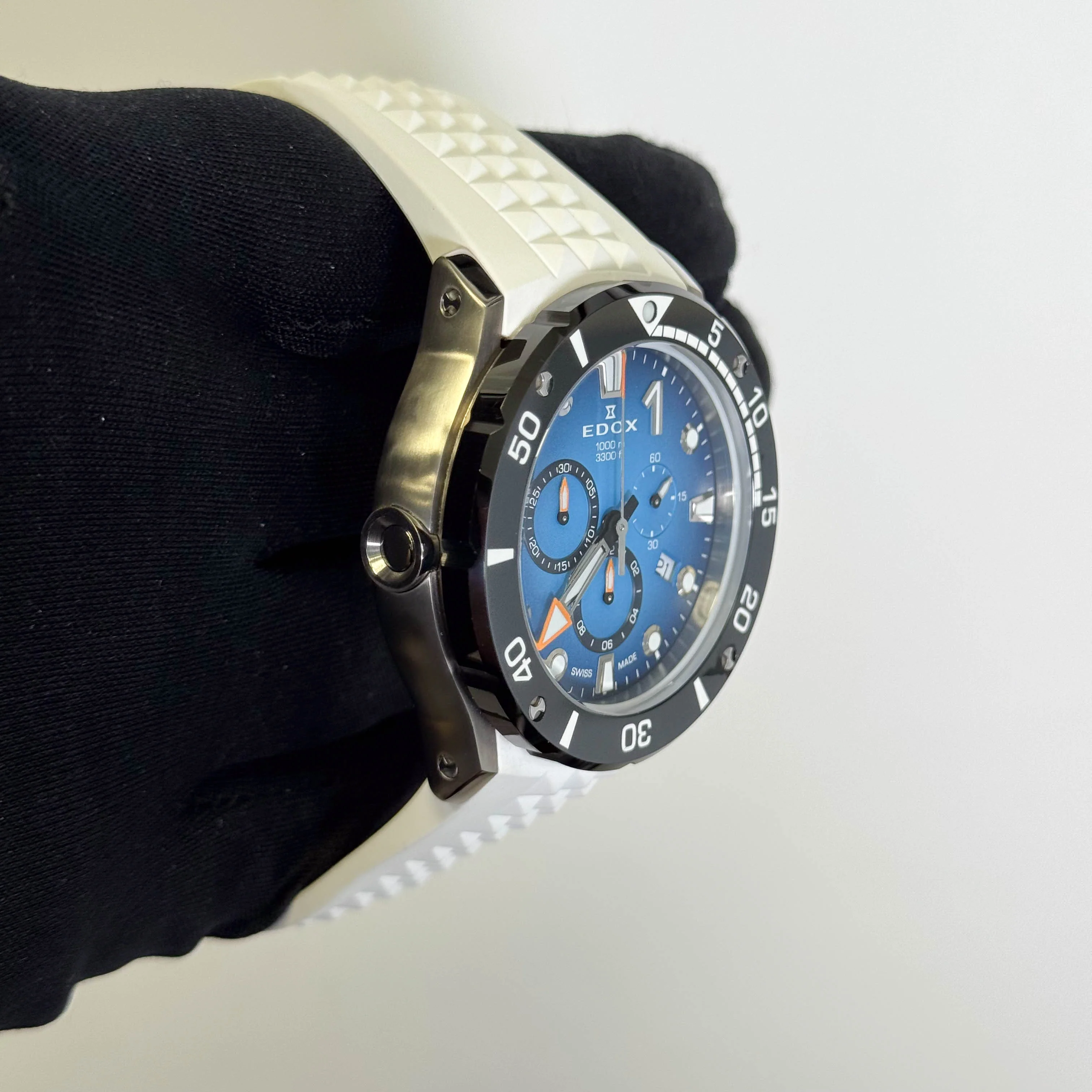 Edox Co-1 Titanium 45mm Blue Dial Watch Ref# 10242-TINM - Image 3