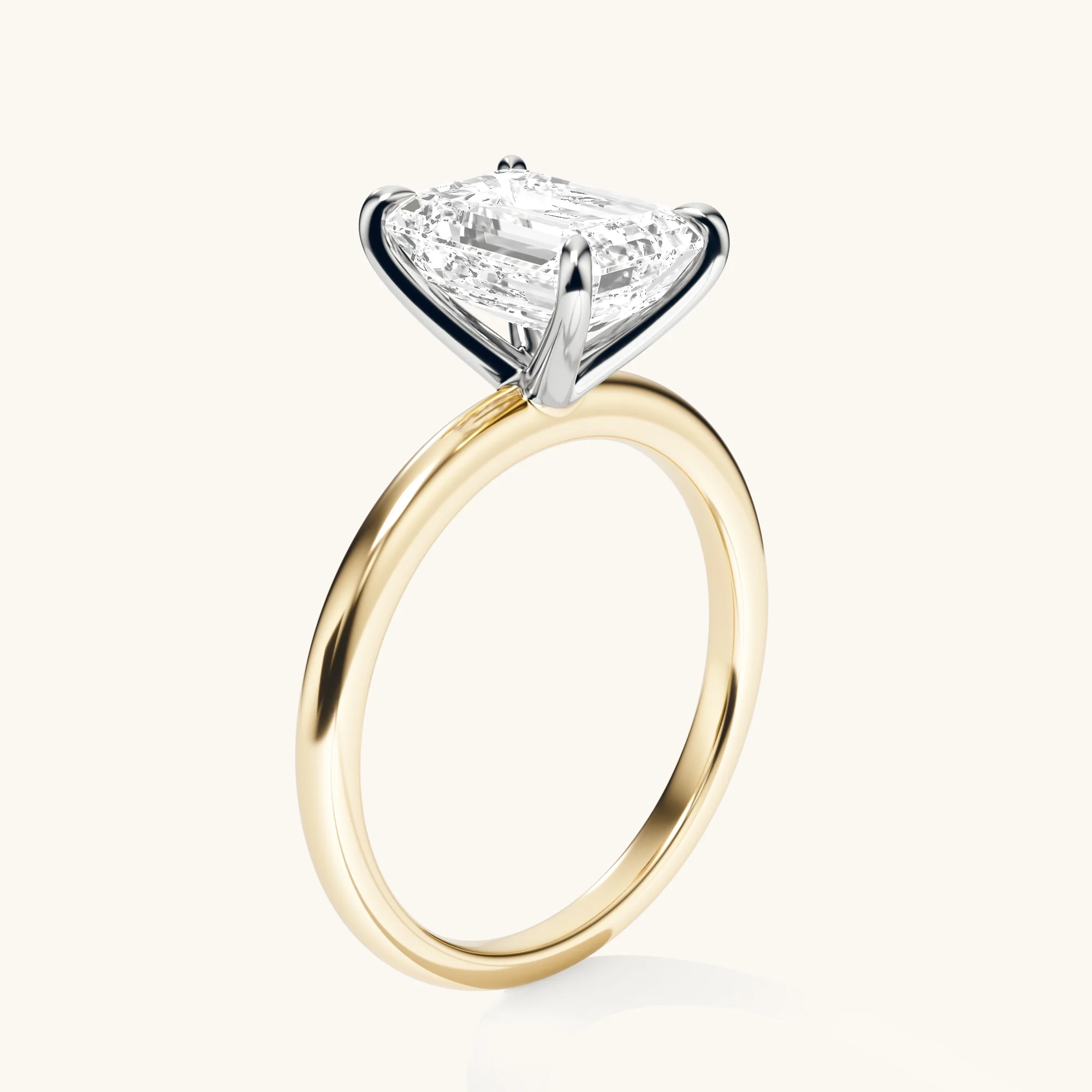 Emerald Lab Diamond Solitaire Engagement Ring - Image 5
