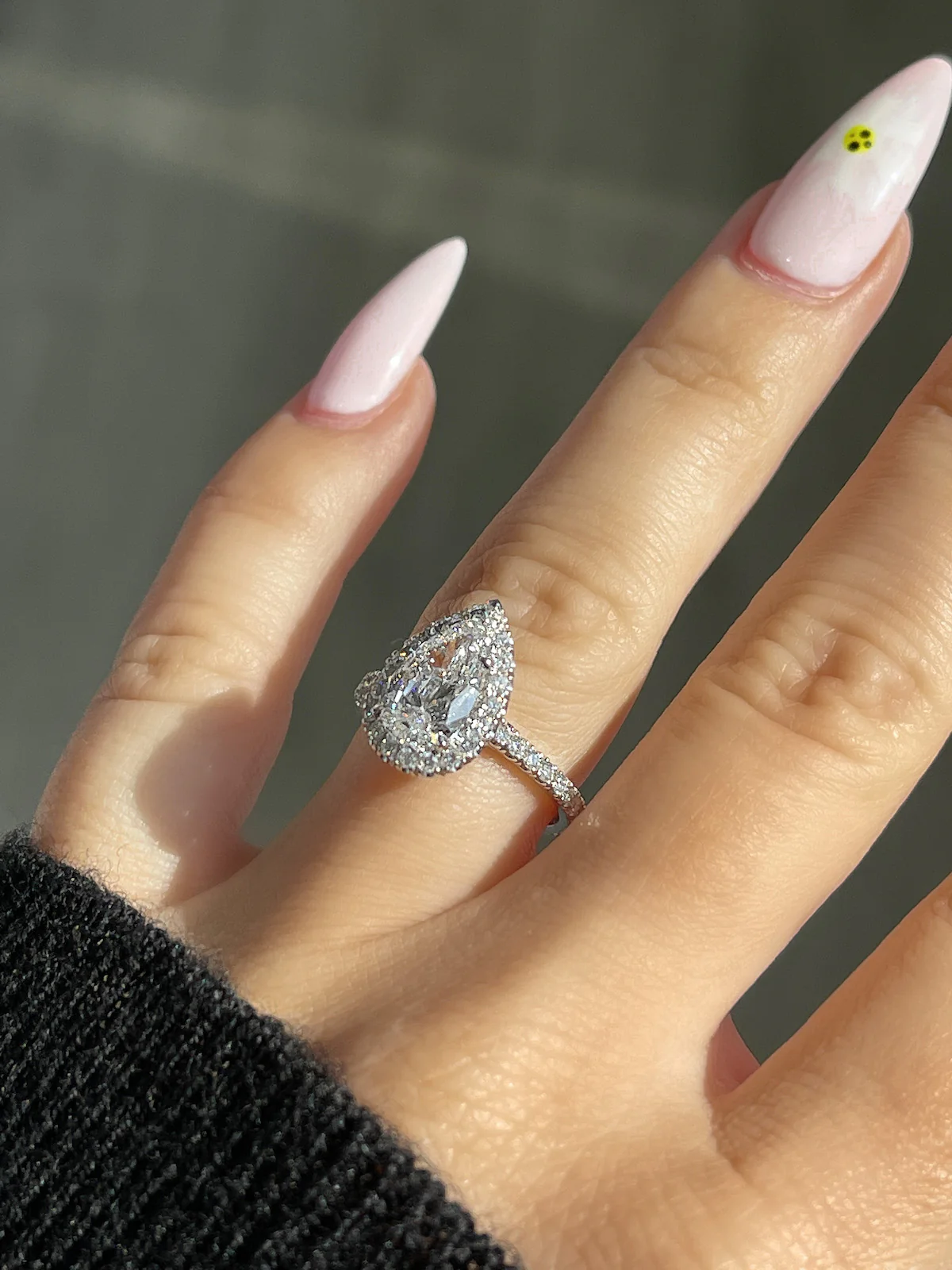 1.50 Carat Pear Shape Natural Diamond Engagement Ring - Image 5