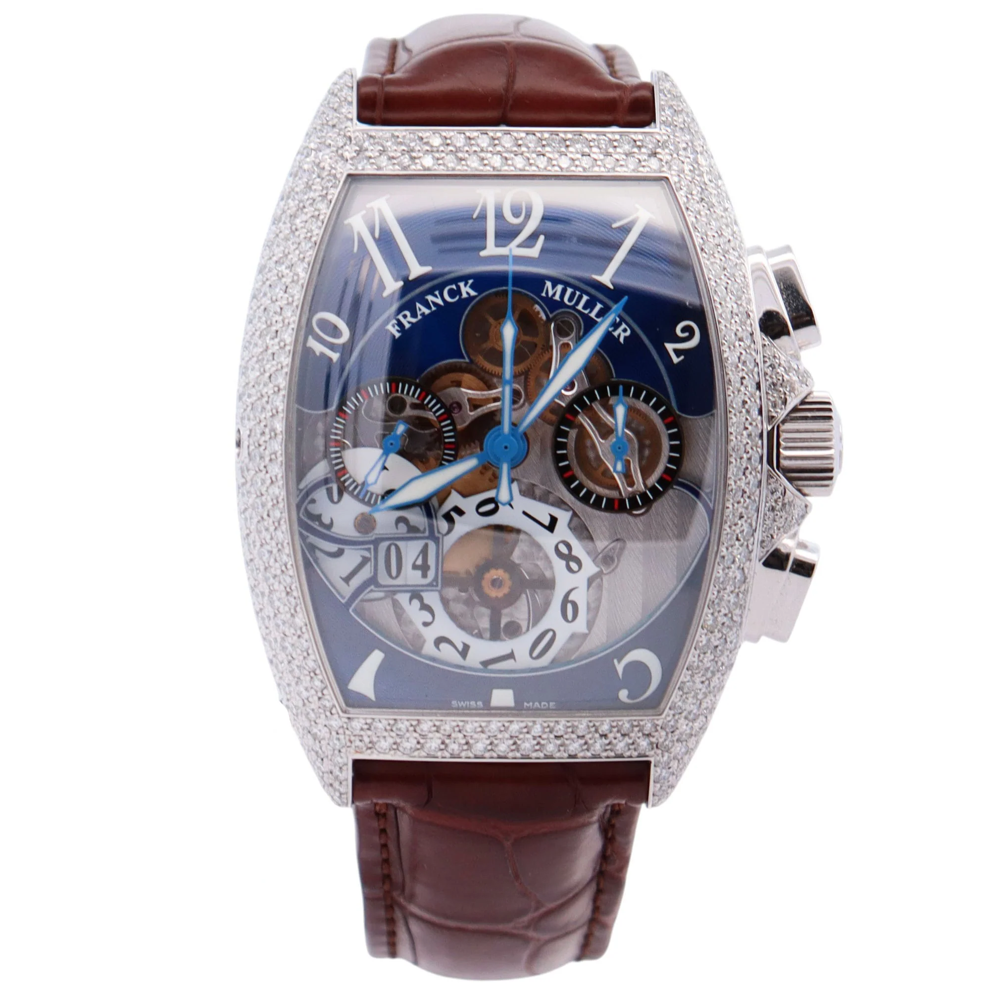 Franck Muller Cintree 39mm Blue Dial Watch Ref# 8083 CC GD FO D