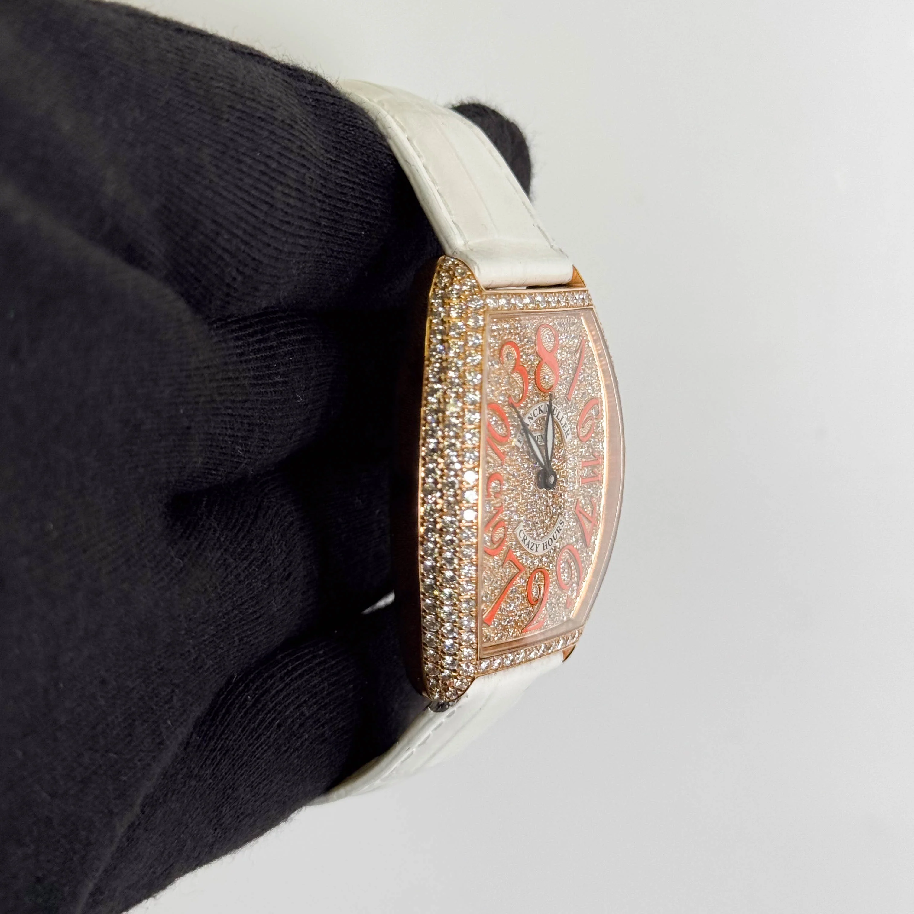 Frank Muller Cintree Curvex 32x45mm Factory Pave Orange Dial Watch Ref# 5850 CH D CD - Image 3