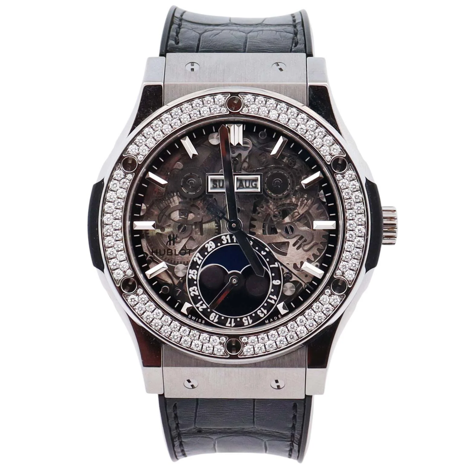 Hublot Classic Fusion 45mm Openwork Dial Watch Ref# 517.NX.0170.LR