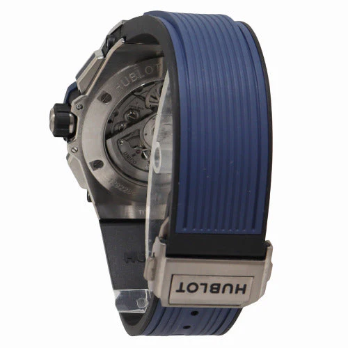 Hublot Men's Big Bang Unico GMT Titanium 45mm Blue and Anthracite Grey Skeleton Dial Watch Reference# 471.NX.7112.RX - Image 3