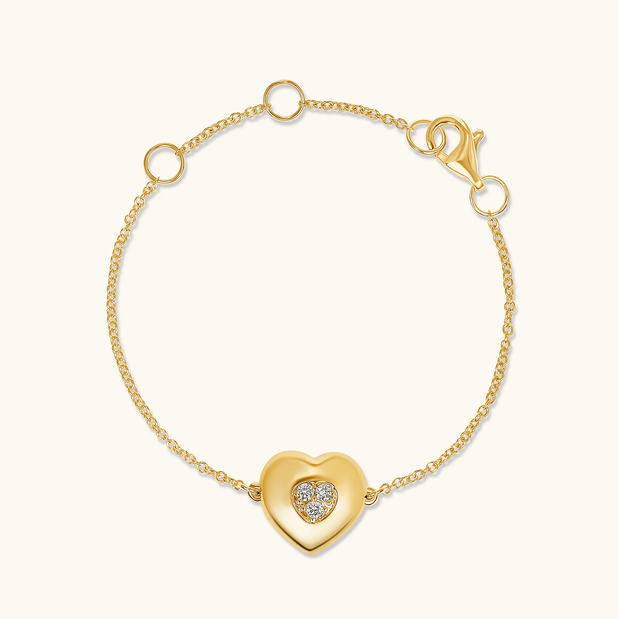 Kid's Diamond Bubble Heart Bracelet