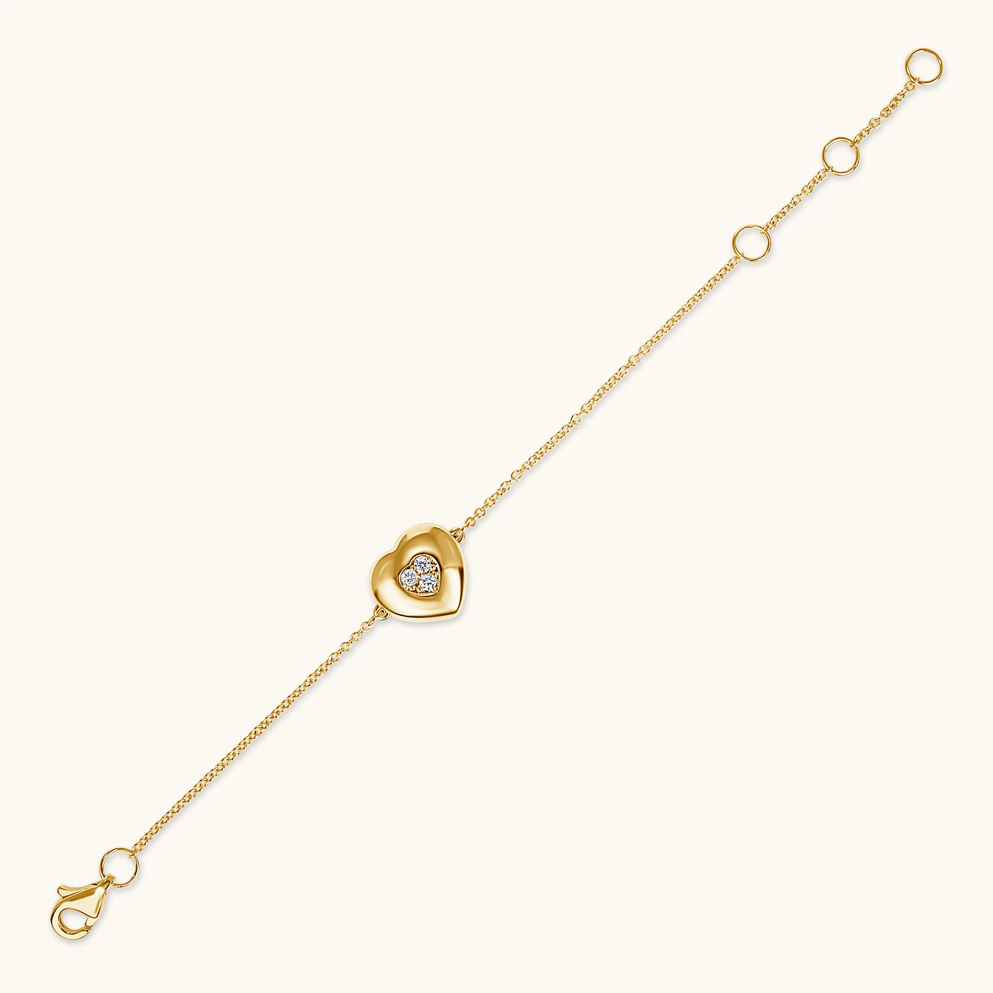 Kid's Diamond Bubble Heart Bracelet - Image 4