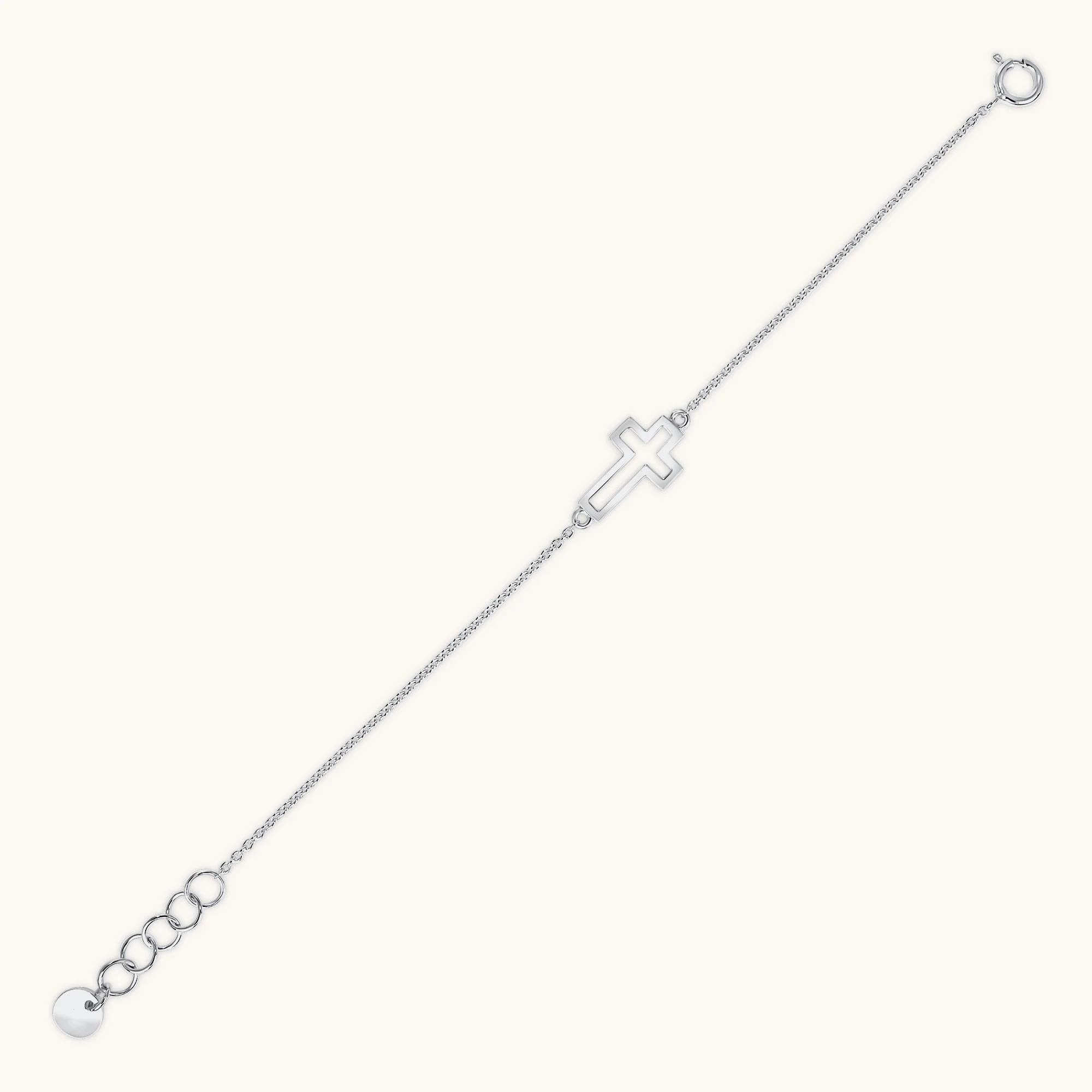 Kid's Sideways Open Cross Dainty Bracelet - Image 3