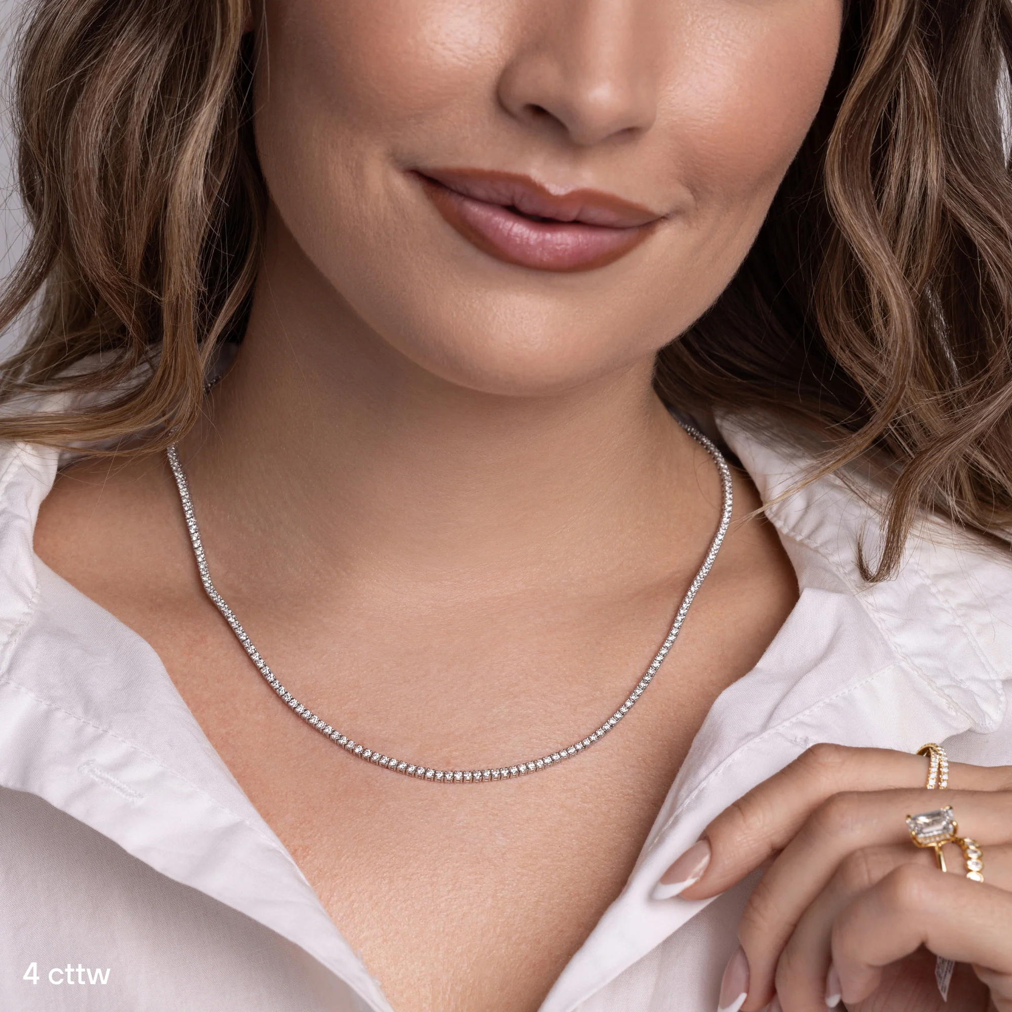 Lab Grown Diamond Tennis Necklace - Image 4